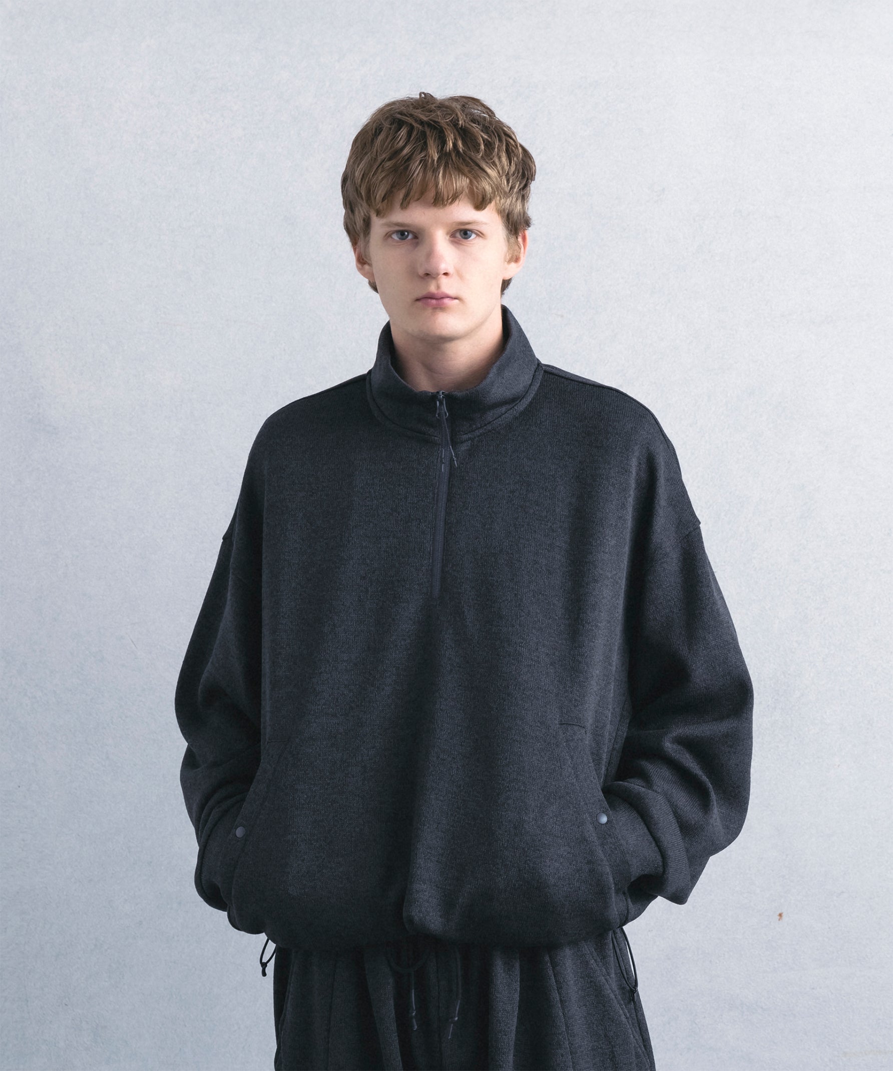 メンズウェア CLUBHAUS Fleece 1/4 Pullover Gray/Black CLUBHAUS Fleece 1/4 Pullover Gray/Black