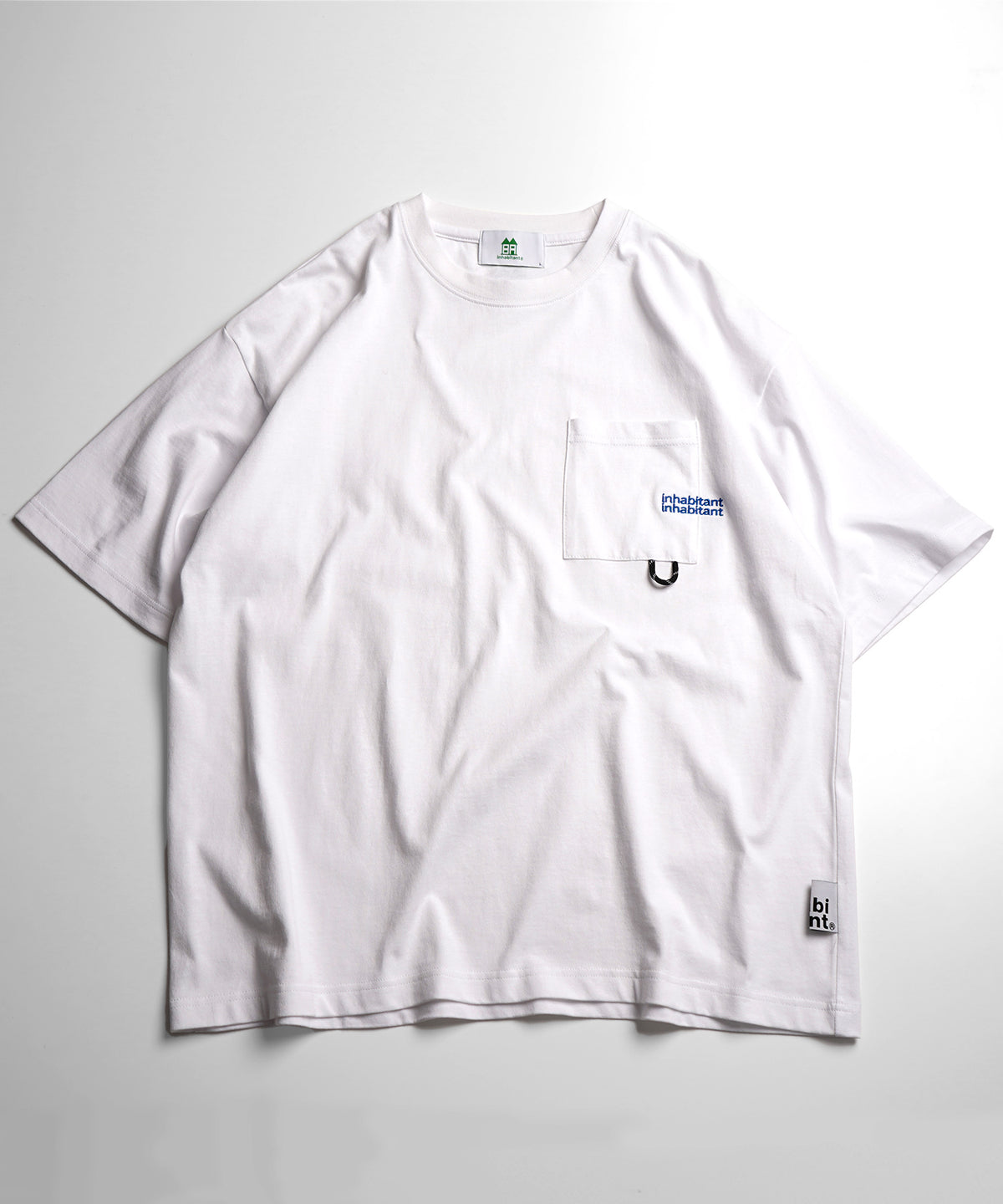 【MENS】ビッグシルエット ワンポイント刺繍 ポケット 半袖Tシャツ /inhabitant(インハビタント)