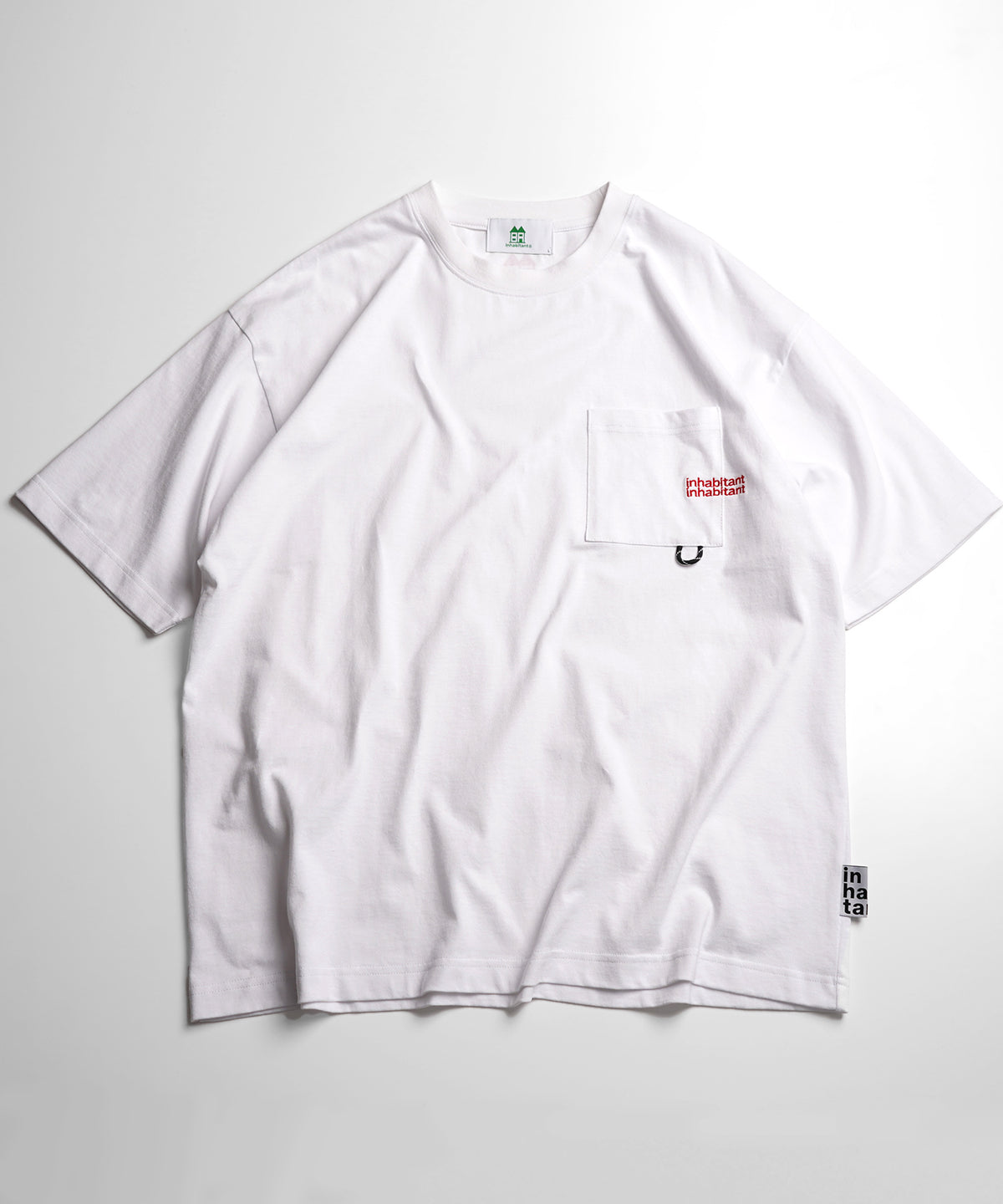【MENS】ビッグシルエット ワンポイント刺繍 ポケット 半袖Tシャツ /inhabitant(インハビタント)