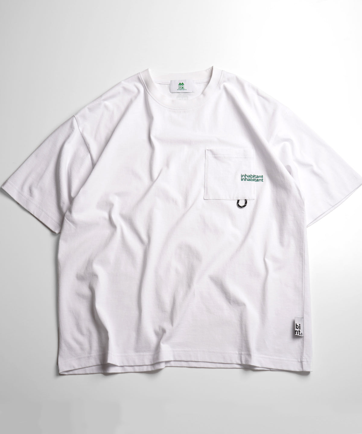 【MENS】ビッグシルエット ワンポイント刺繍 ポケット 半袖Tシャツ /inhabitant(インハビタント)