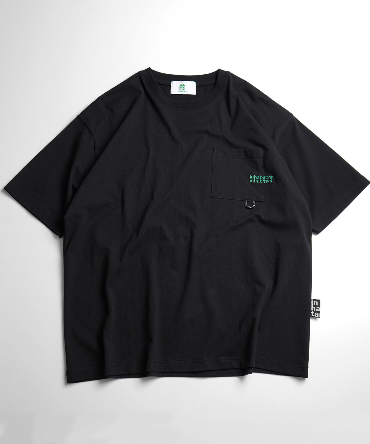【MENS】ビッグシルエット ワンポイント刺繍 ポケット 半袖Tシャツ /inhabitant(インハビタント)