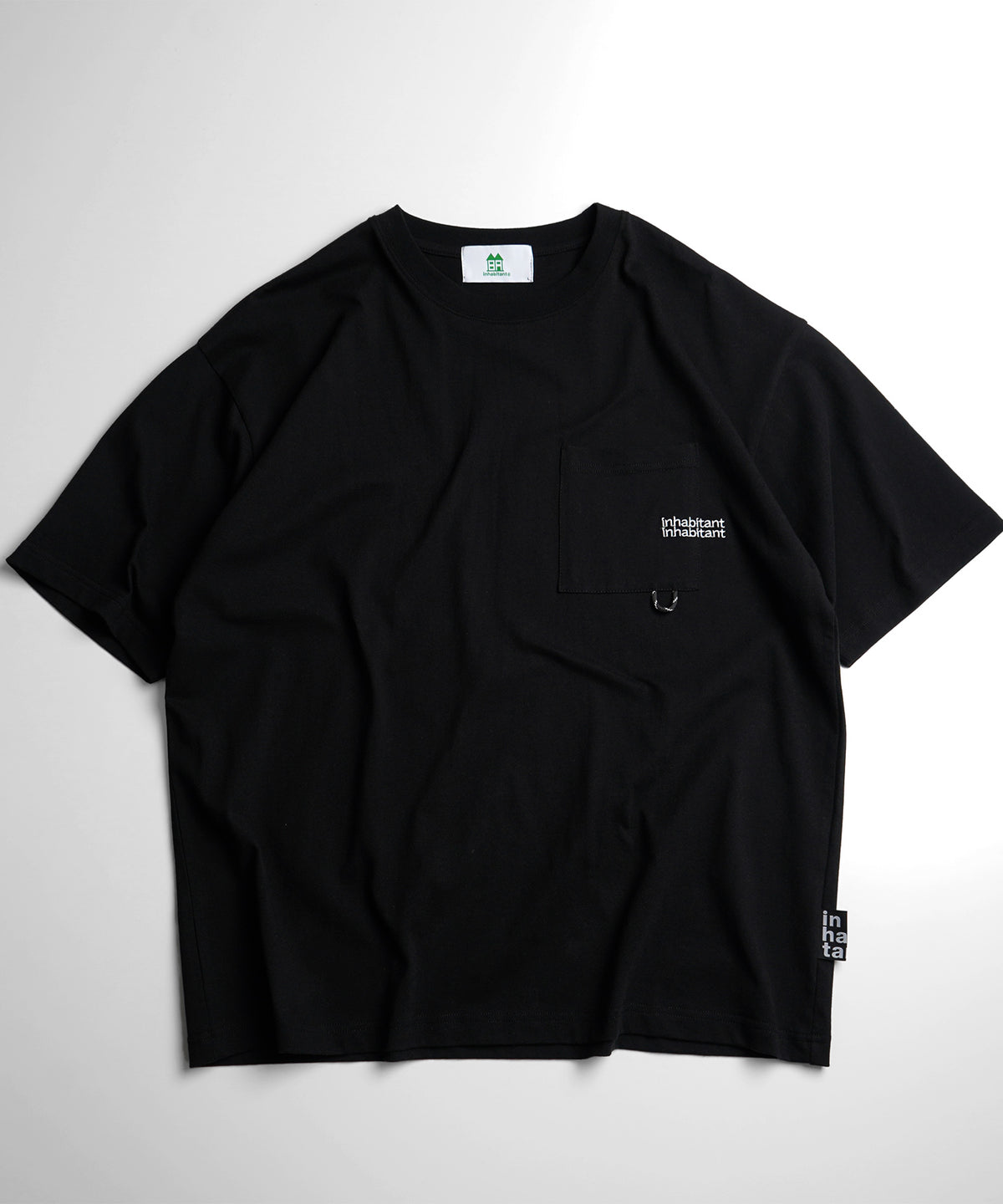 【MENS】ビッグシルエット ワンポイント刺繍 ポケット 半袖Tシャツ /inhabitant(インハビタント)