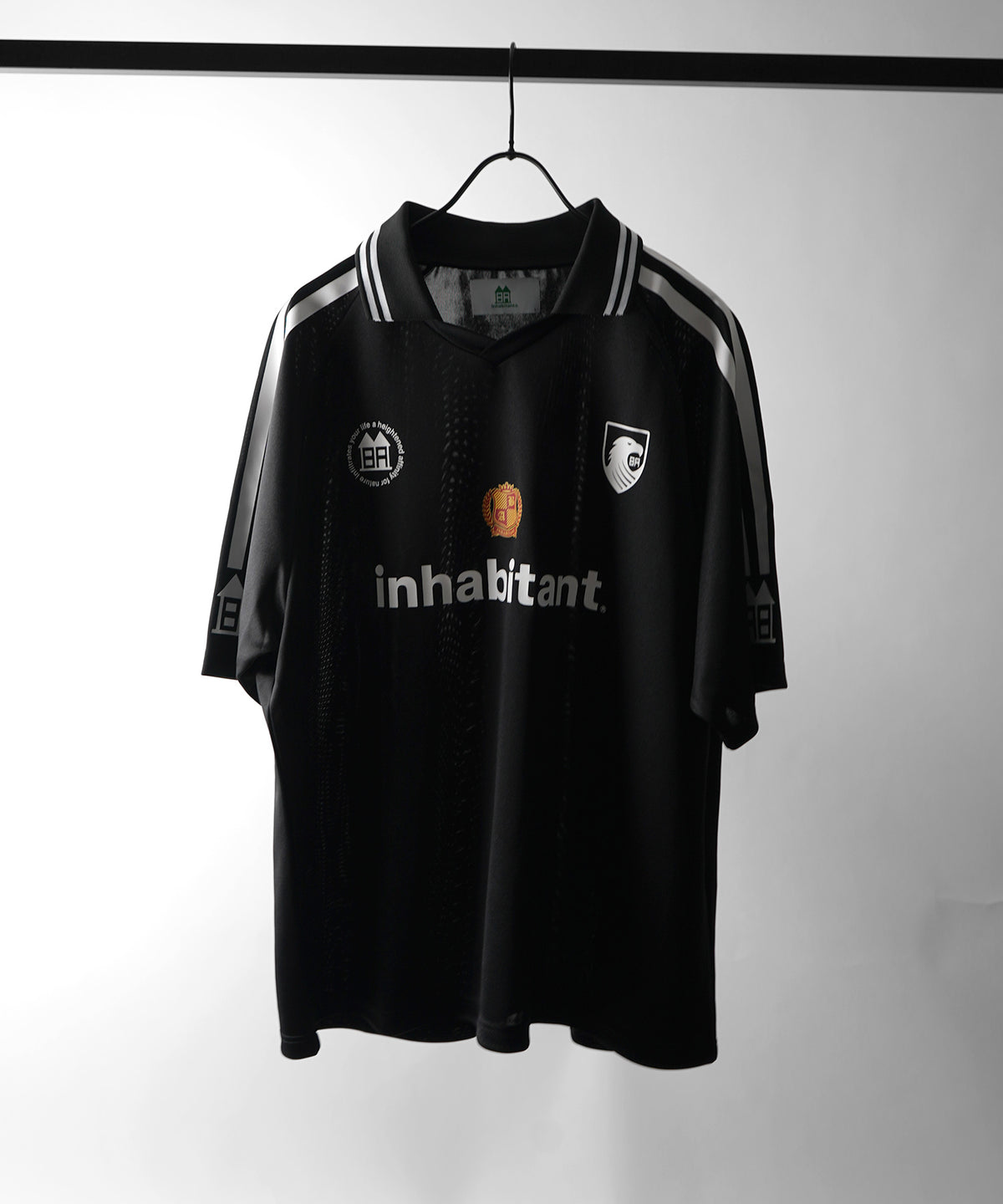 【MENS】ビッグシルエット ユニフォームライク 半袖サッカーTシャツ /inhabitant(インハビタント)