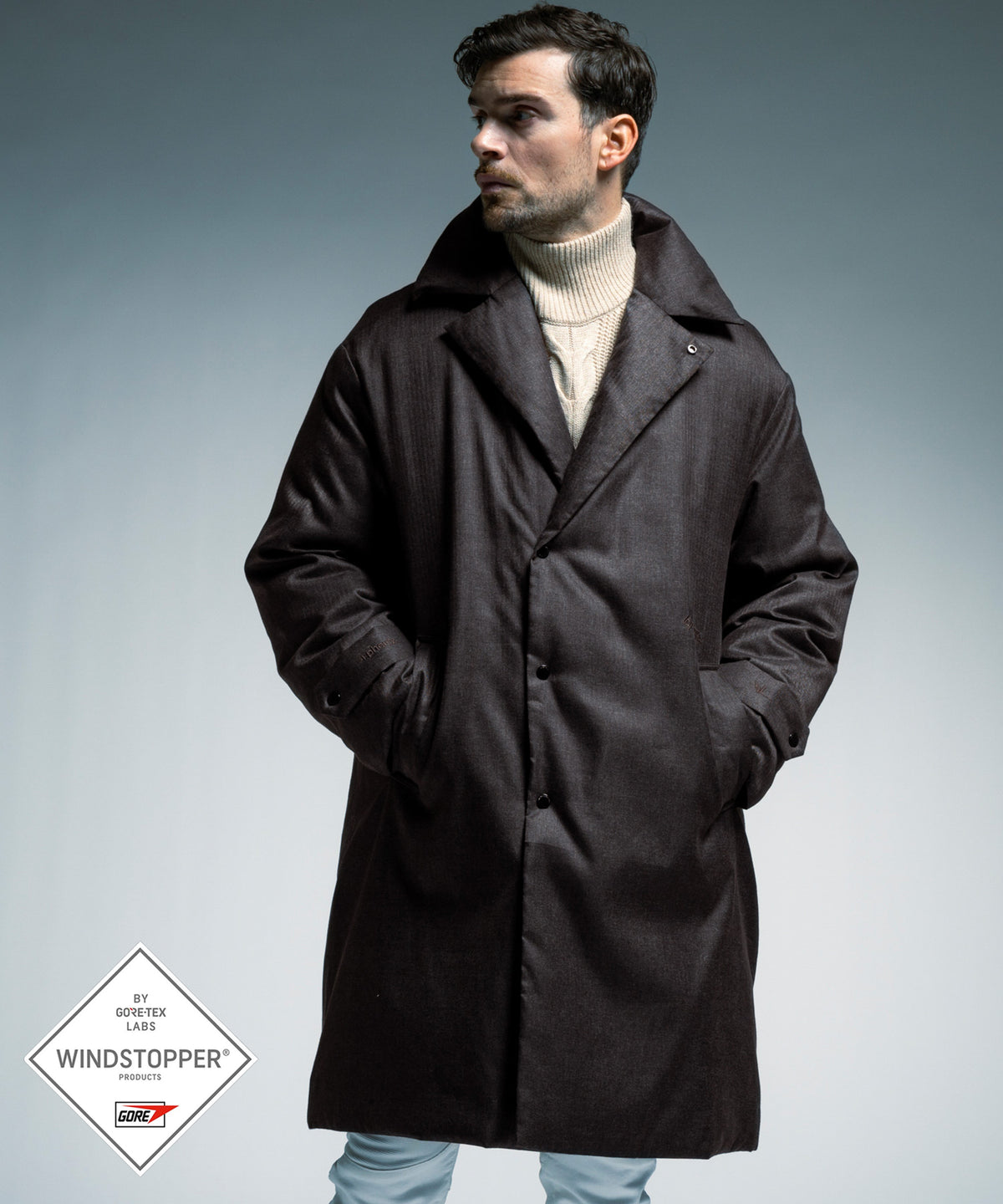 WOOL-LIKE LONG DOWN COAT ウールライク ロングダウンコート / WINDSTOPPER® PRODUCTS BY GORE-TEX LABS