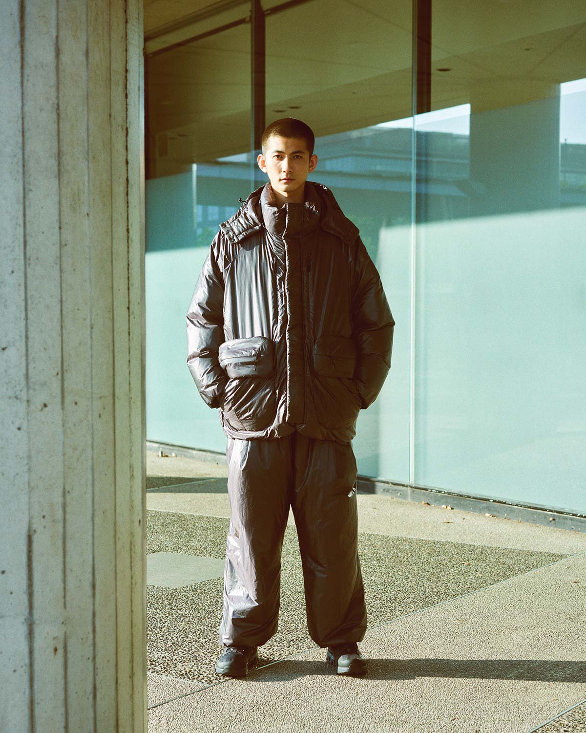 【MENS】ワイドパンツ 中綿入りロングパンツ Insulated air wide pants / Brilliance shade down proof / アルクフェニックス