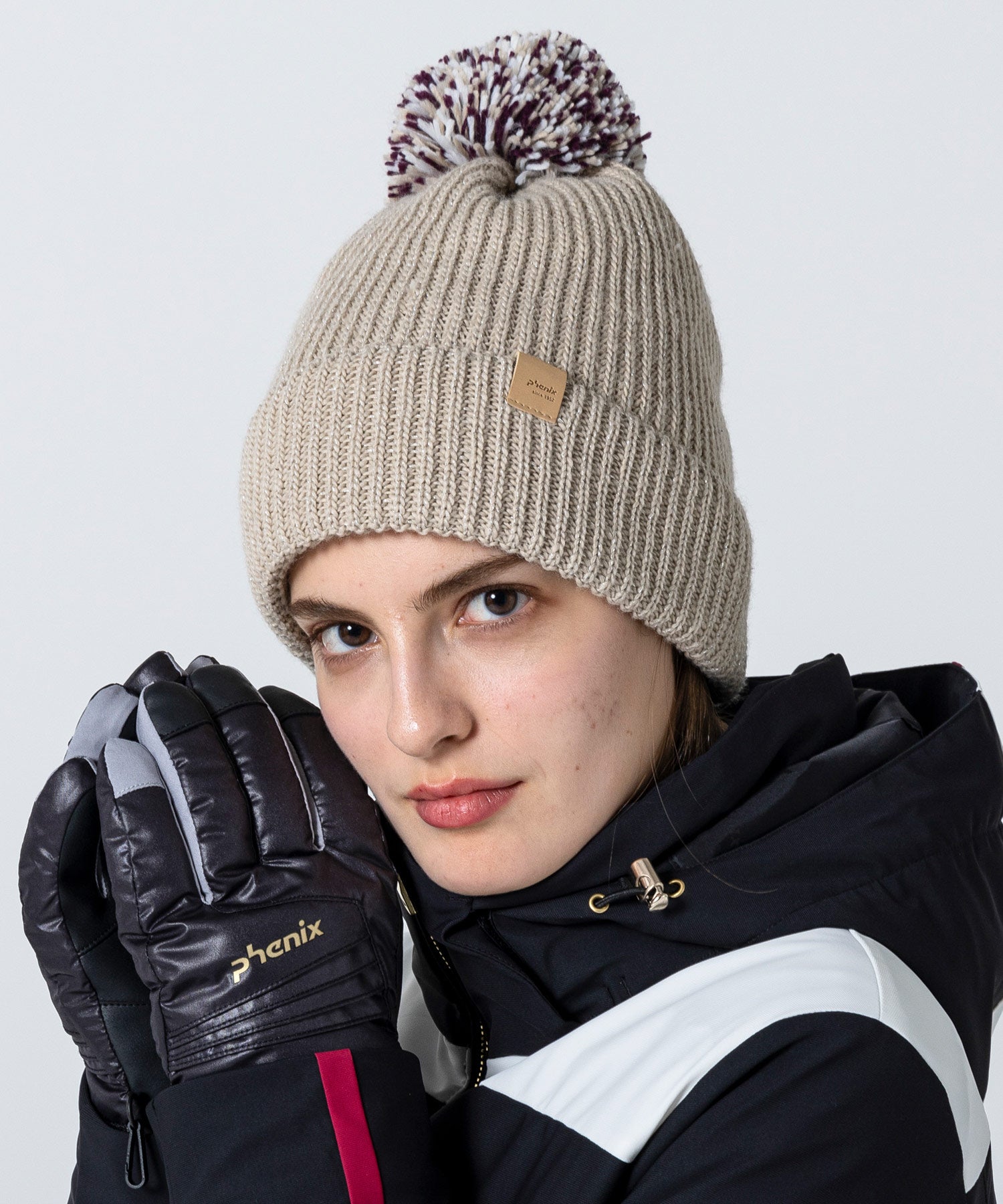 【WOMENS】 Mix Pompon Bright Watch Hat ミックスポンポンブライトニットハット /phenixスキーウェア 25AW