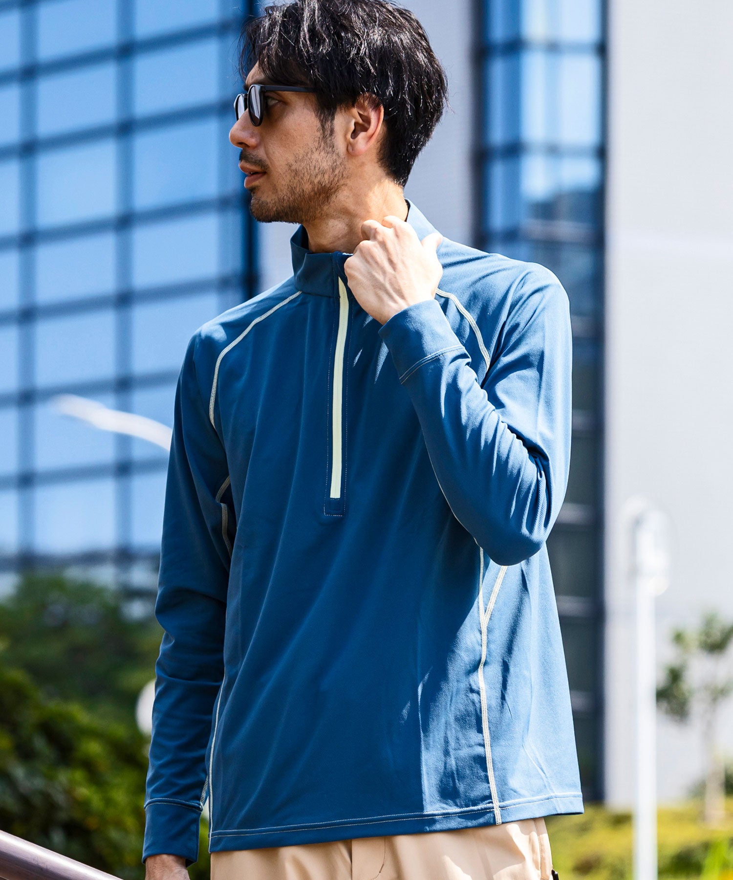 【MENS】HALF ZIP LONG SLEEVE T-SHIRTS ハーフジップ長袖Tシャツ / 速乾 ストレッチ 快適 抗菌 防臭 /phenix outdoor(フェニックスアウトドア)