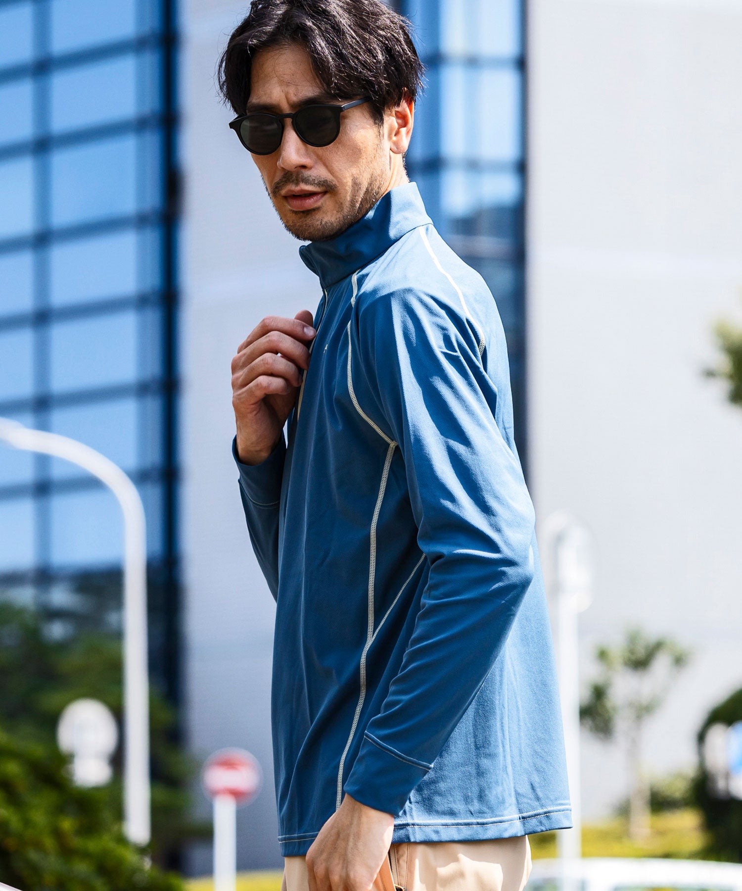 【MENS】HALF ZIP LONG SLEEVE T-SHIRTS ハーフジップ長袖Tシャツ / 速乾 ストレッチ 快適 抗菌 防臭 /phenix outdoor(フェニックスアウトドア)