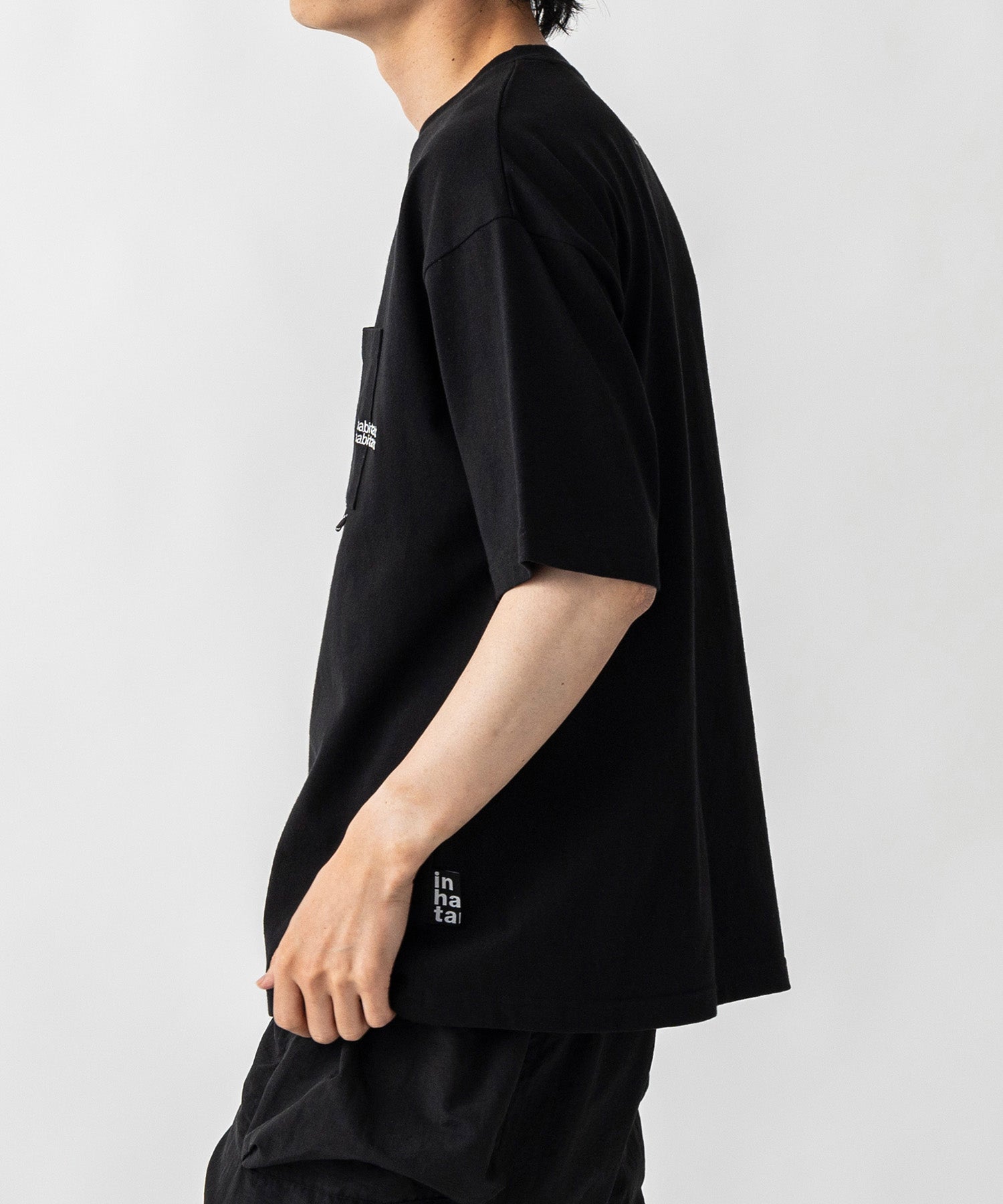 【MENS】ビッグシルエット ワンポイント刺繍 ポケット 半袖Tシャツ /inhabitant(インハビタント)