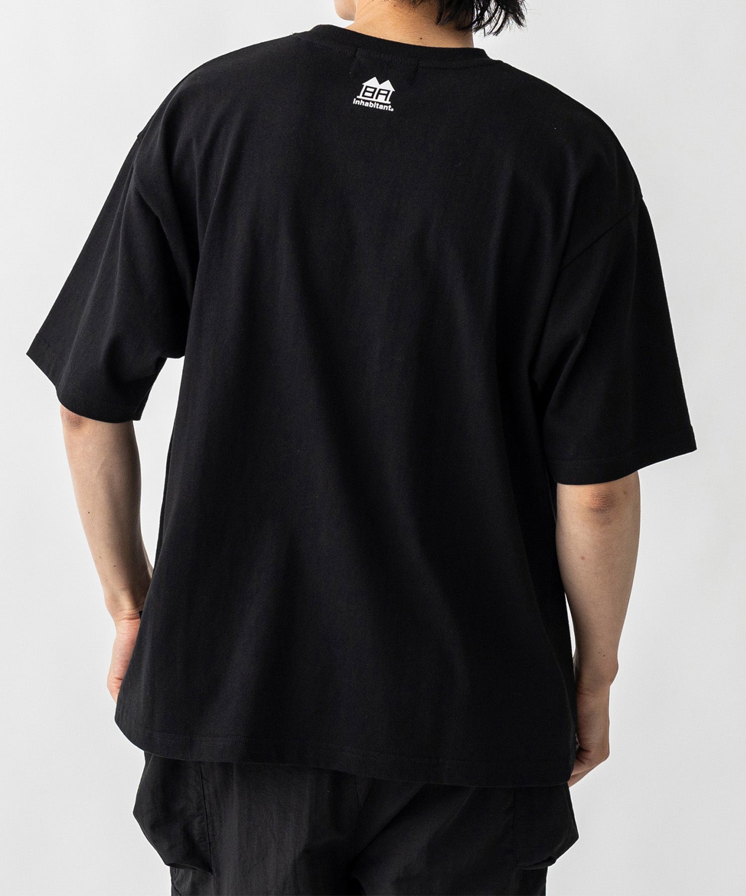 【MENS】ビッグシルエット ワンポイント刺繍 ポケット 半袖Tシャツ /inhabitant(インハビタント)