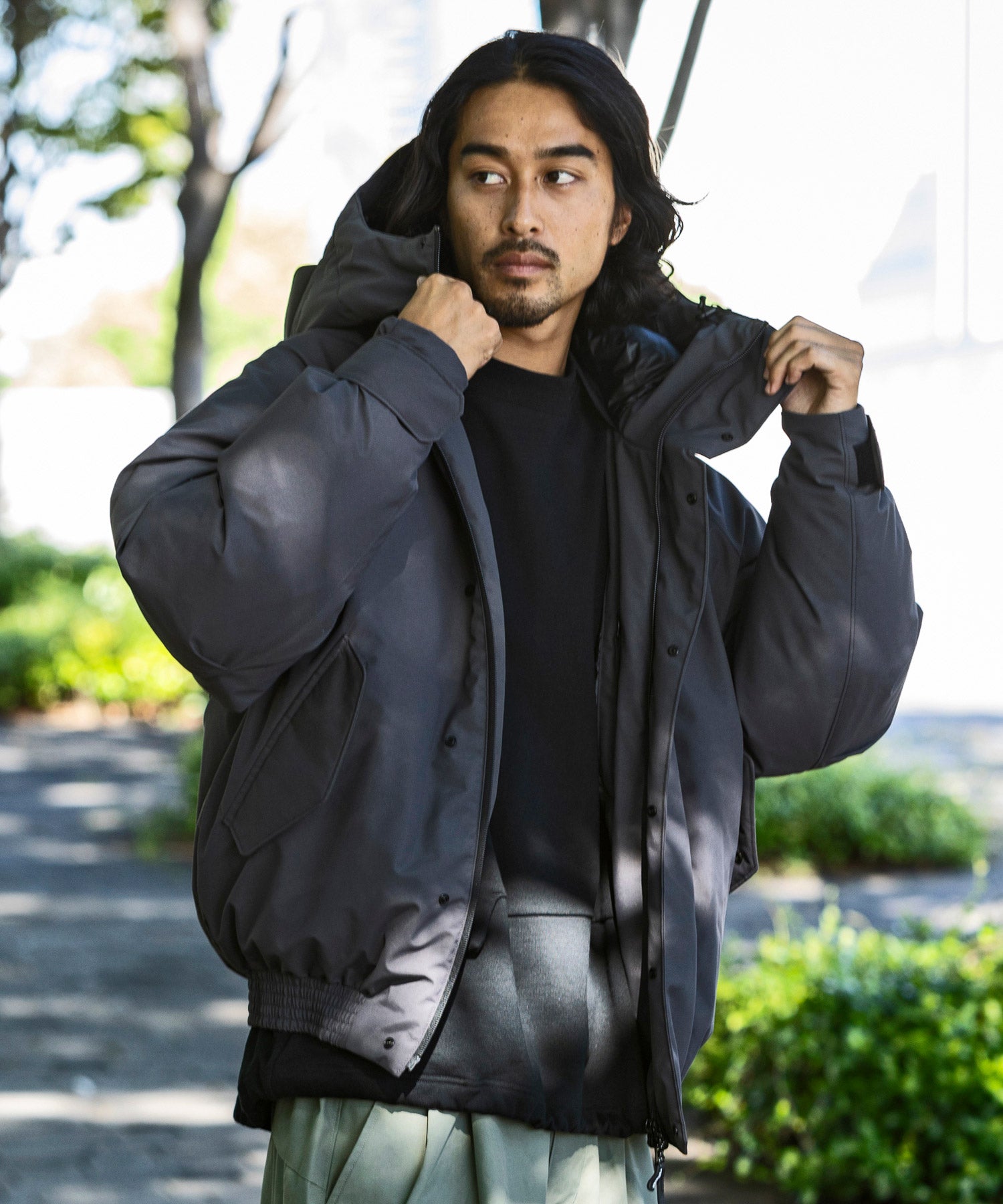 【MENS】BOMBER DOWN JACKET ボマー ダウンジャケット ウィンドストッパー / WINDSTOPPER(R) プロダクト by GORE TEX LABS +phenix(プラスフェニックス)