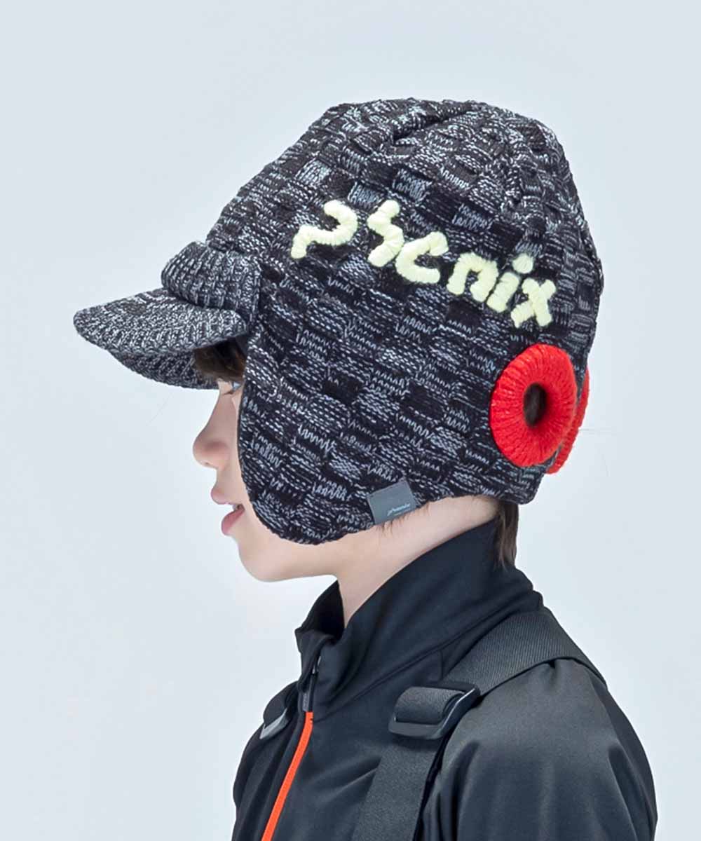 【KIDS/JUNIOR】子供用スキーウェア イヤーフラップニットハット 耳当て付き帽子 Maskman Earflap Knit Hat / Jr ACC /phenixスキーウェア23AW