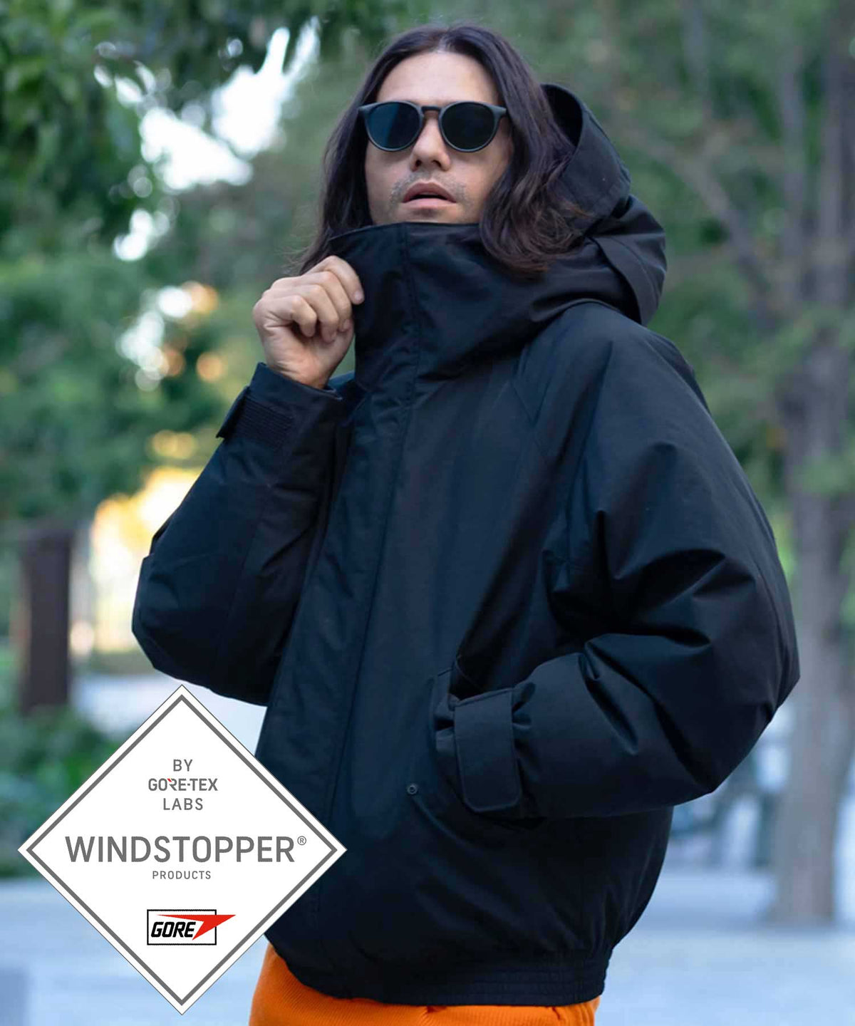 【MENS】ゴアテックスダウンジャケット GORE DOWN BOMBER JACKET /  WINDSTOPPER(R) プロダクト by GORE TEX LABS ゴアテックスウェア テックウェア アーバンアウトドア 高機能ウェア +phenix(プラスフェニックス)