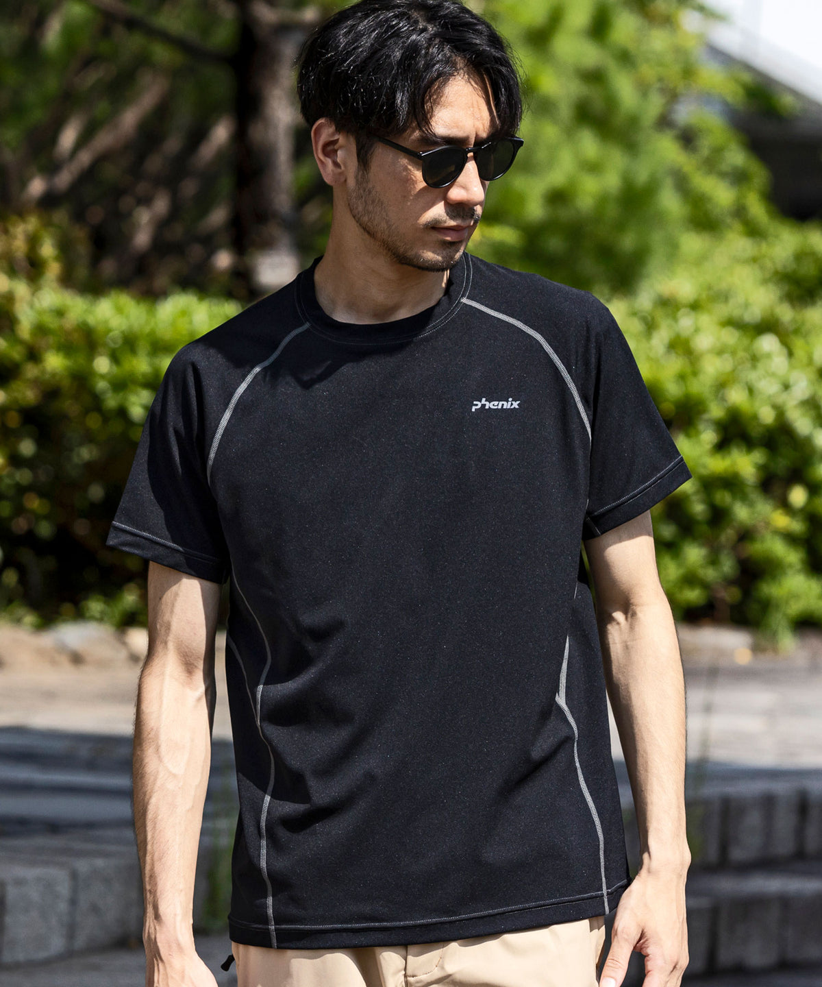 【MENS】CREW NECK SHORT SLEEVE T-SHIRTS クルーネック半袖Tシャツ / 速乾 ストレッチ 日焼け防止 快適 抗菌 防臭 /phenix outdoor(フェニックスアウトドア)