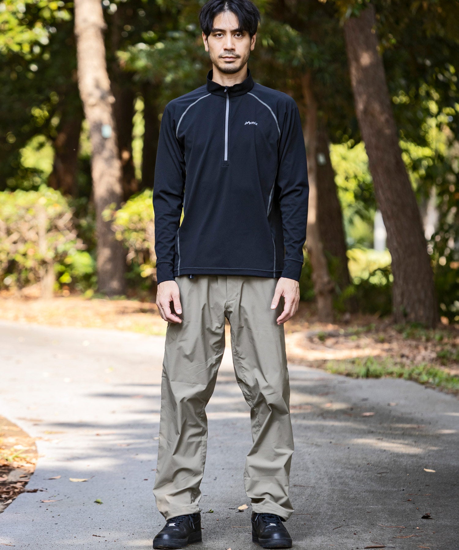 【MENS】HALF ZIP LONG SLEEVE T-SHIRTS ハーフジップ長袖Tシャツ / 速乾 ストレッチ 快適 抗菌 防臭 /phenix outdoor(フェニックスアウトドア)