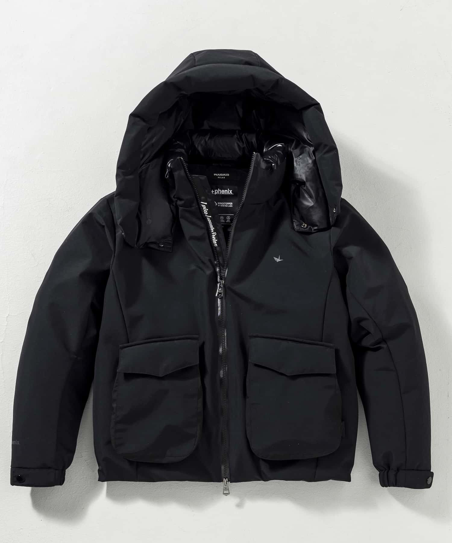 【MENS】フラップポケットダウンジャケット WINDSTOPPER(R) プロダクト by GORE-TEX LABS /ウィンドストッパー/ゴアテックス/1PIU1UGUALE3 RELAX × +phenix(ウノピゥウノウグァーレトレ リラックス)