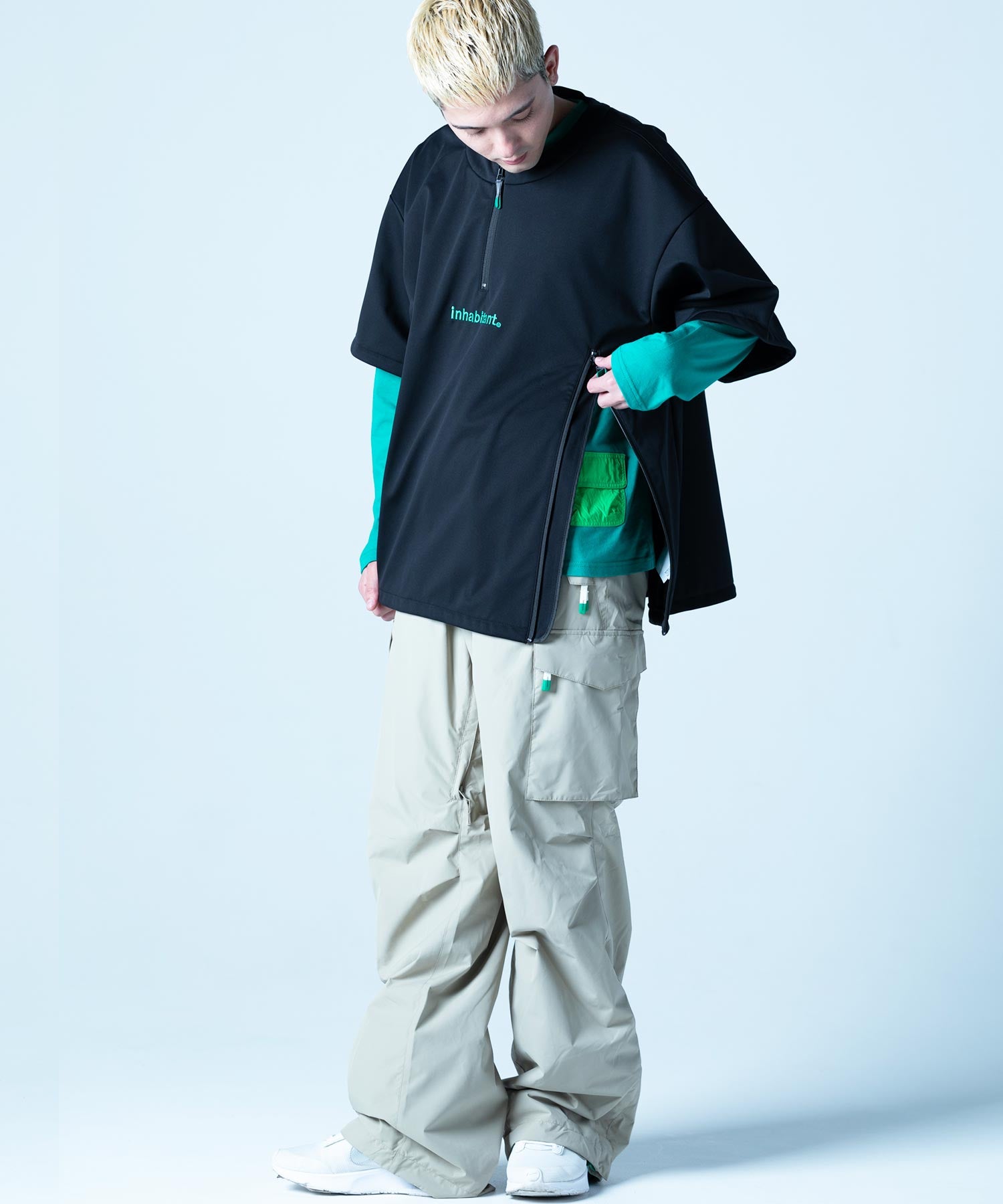 【MENS】撥水・耐水・高耐久加工スキー・スノーボードウェア ソフトシェルTシャツ SOFT SHELL T-SHIRTS /inhabitant(インハビタント)