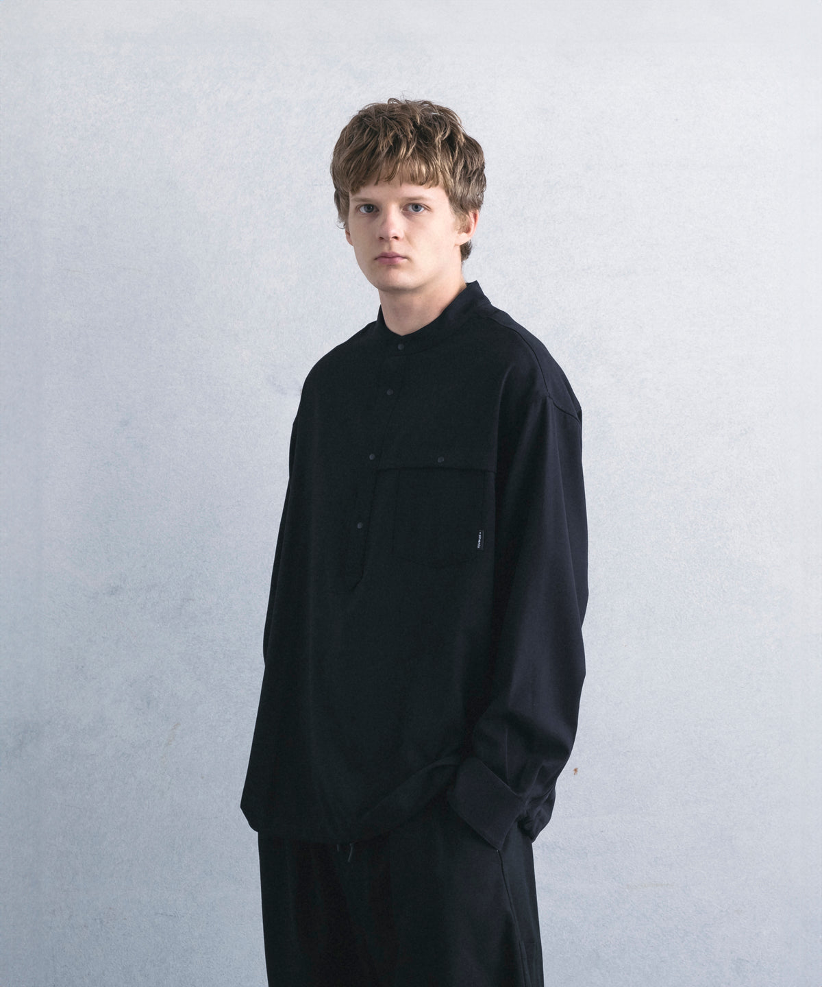 【1月中旬お届け予約商品】PULLOVER BAND COLLAR SHIRT プルオーバーバンドカラーシャツ