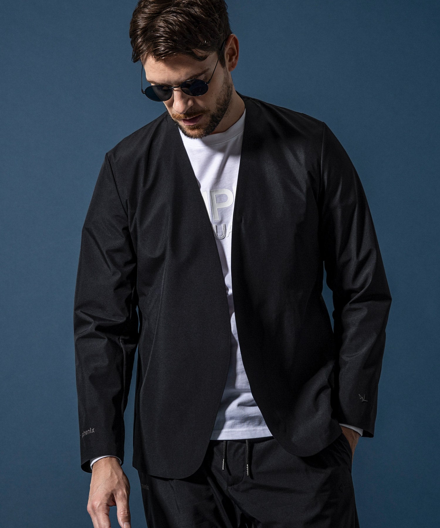 【MENS】GTX NO COLLAR JACKET ノーカラージャケット / WINDSTOPPER(R) プロダクト by GORE-TEX LABS /ウィンドストッパー/ゴアテックス/1PIU1UGUALE3 RELAX × +phenix(ウノピゥウノウグァーレトレ リラックス)