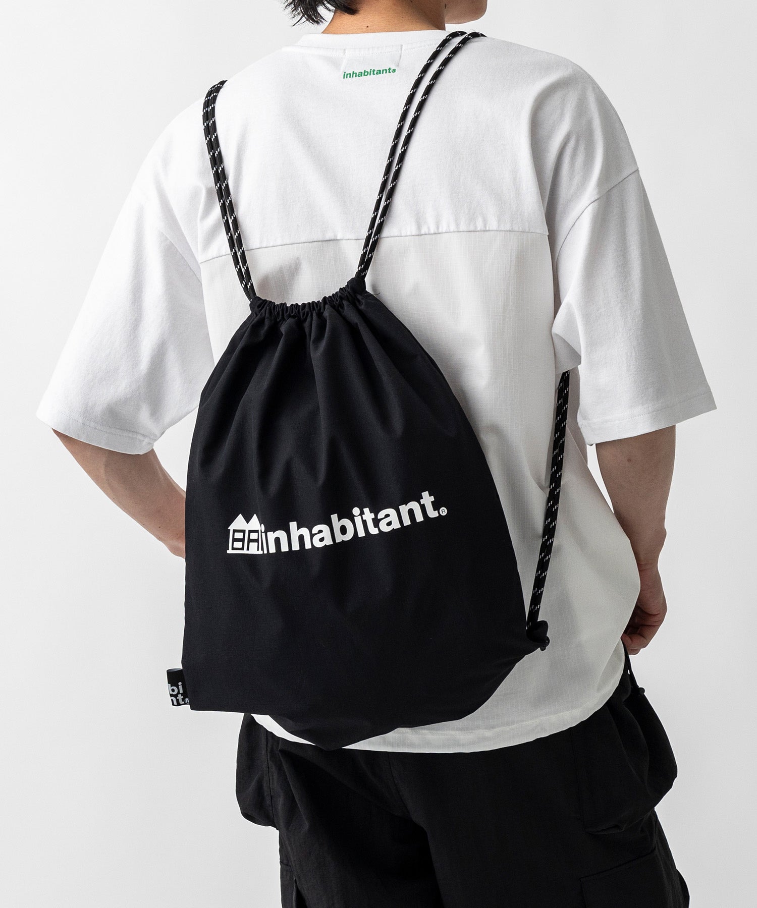 【MENS】ワンポイント ブランドロゴプリント ベーシック ナップザック /inhabitant(インハビタント)