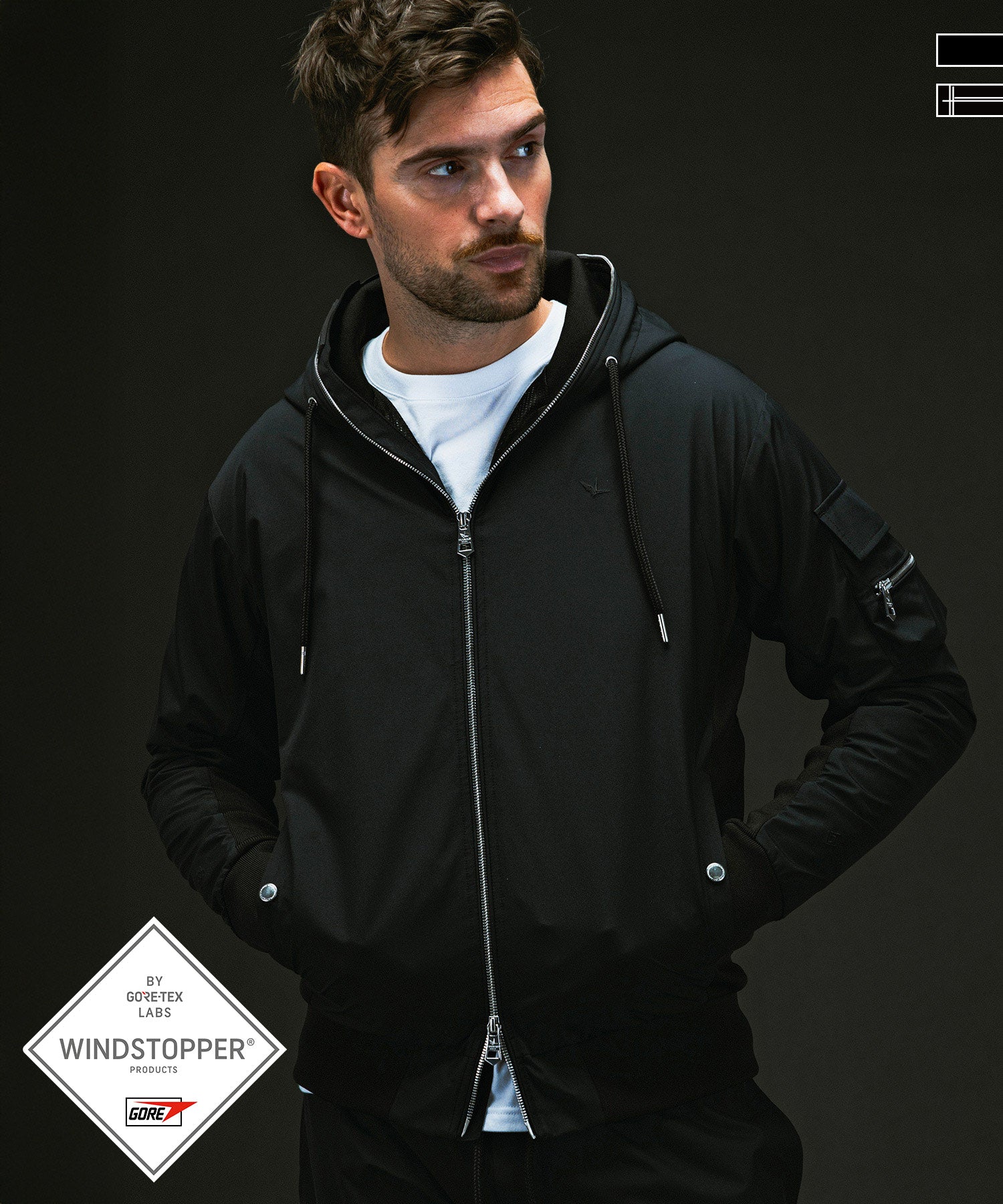 PLUS COLLABO. LUXURIOUS ZIP BIKER HOODIE