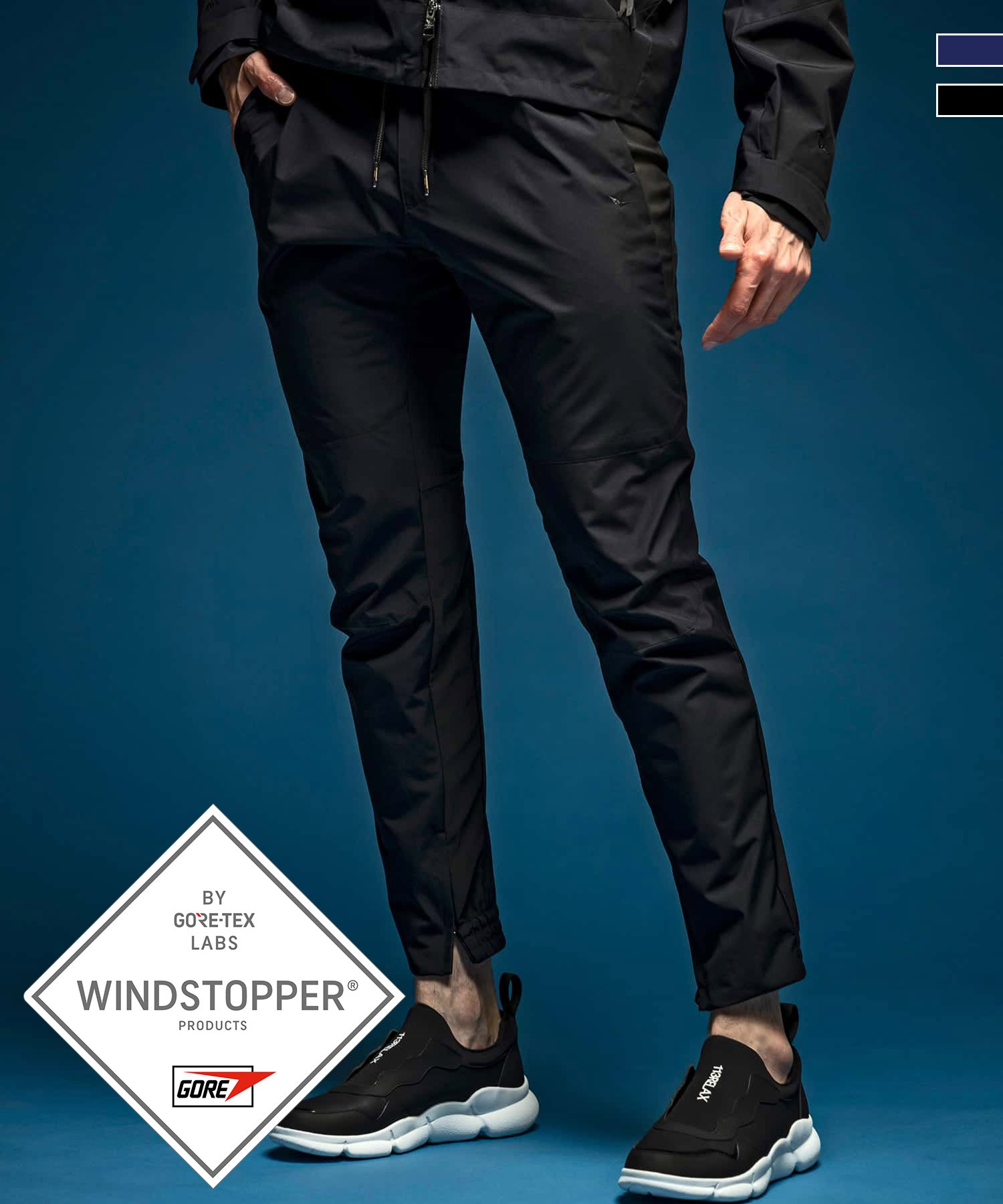 【MENS】スリムテーパードパンツ WINDSTOPPER(R) プロダクト by GORE-TEX LABS /ウィンドストッパー/ゴアテックス/1PIU1UGUALE3 RELAX × +phenix(ウノピゥウノウグァーレトレ リラックス)