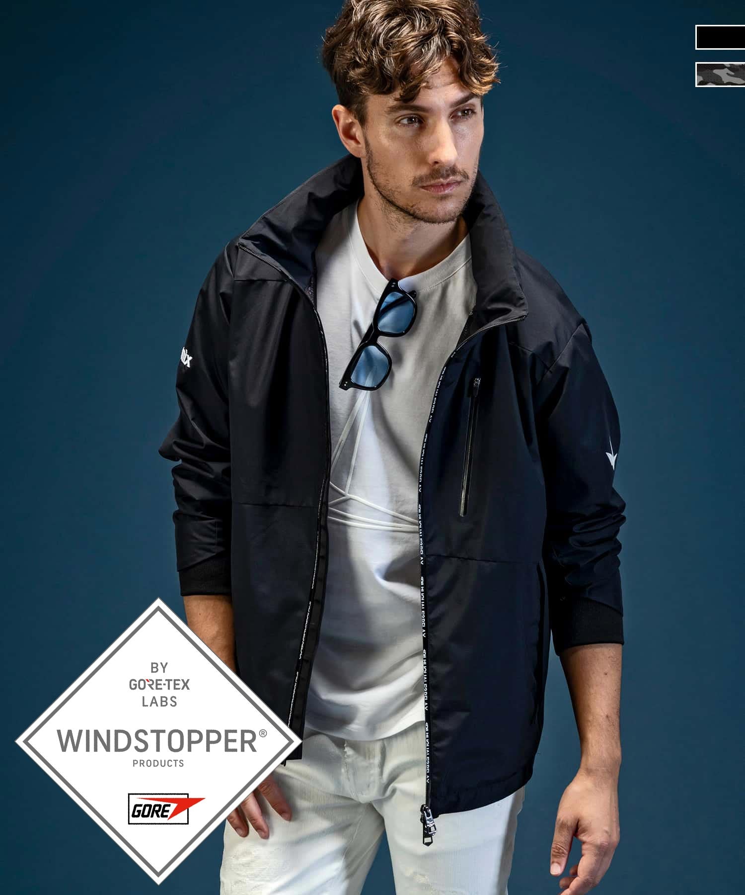【MENS】トラックジャケット WINDSTOPPER プロダクト by GORE-TEX LABS /ウィンドストッパー/ゴアテックス/1PIU1UGUALE3 RELAX × +phenix(ウノピゥウノウグァーレトレ リラックス)