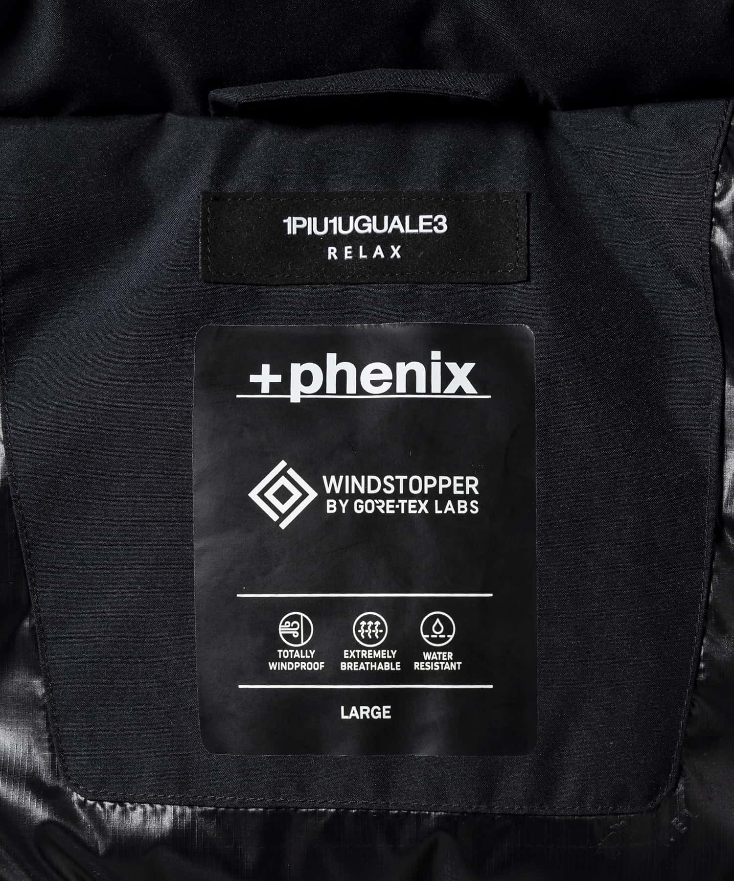 【MENS】ダウンコート WINDSTOPPER(R) プロダクト by GORE-TEX LABS /ウィンドストッパー/ゴアテックス/1PIU1UGUALE3 RELAX × +phenix(ウノピゥウノウグァーレトレ リラックス)
