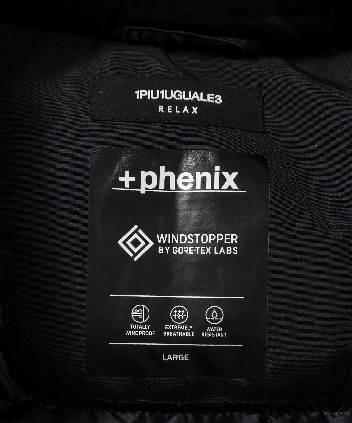 【MENS】フラップポケットダウンジャケット WINDSTOPPER(R) プロダクト by GORE-TEX LABS /ウィンドストッパー/ゴアテックス/1PIU1UGUALE3 RELAX × +phenix(ウノピゥウノウグァーレトレ リラックス)