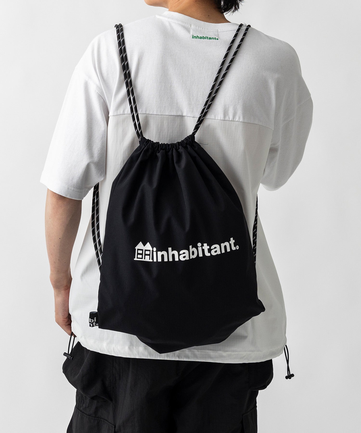 【MENS】ワンポイント ブランドロゴプリント ベーシック ナップザック /inhabitant(インハビタント)