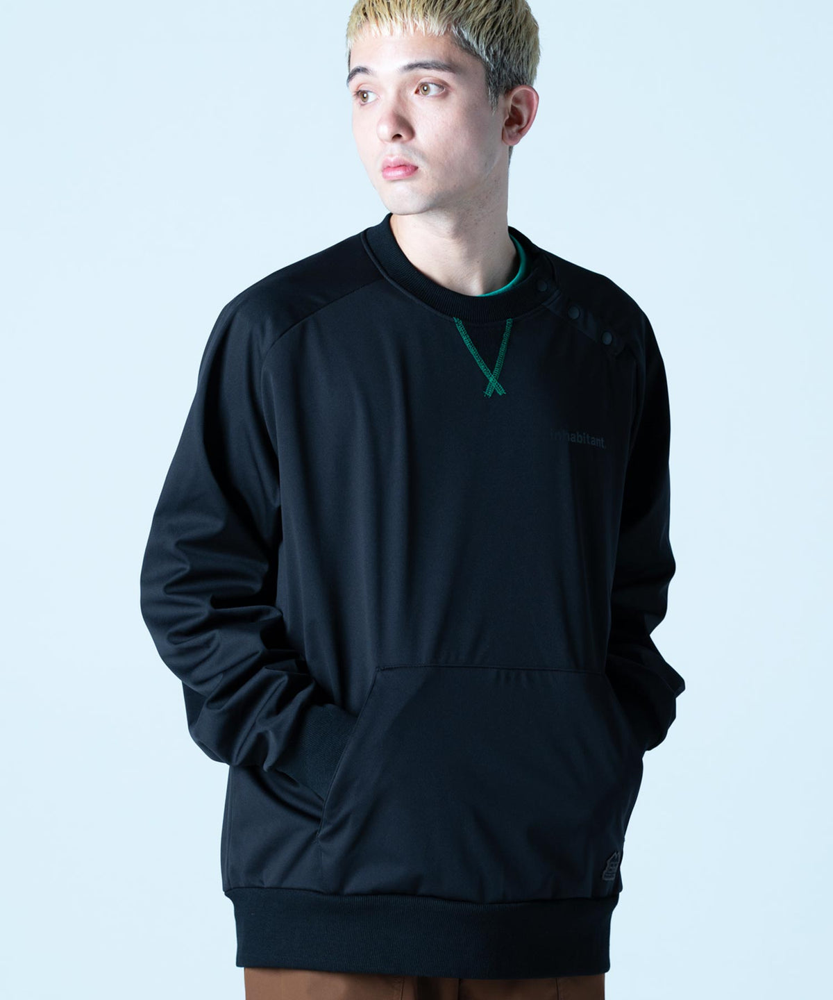 【MENS】撥水・耐水・高耐久加工スキー・スノーボードウェア クルーネックプルオーバー WATER-REPELLENT CREW NECK PULLOVER /inhabitant(インハビタント)