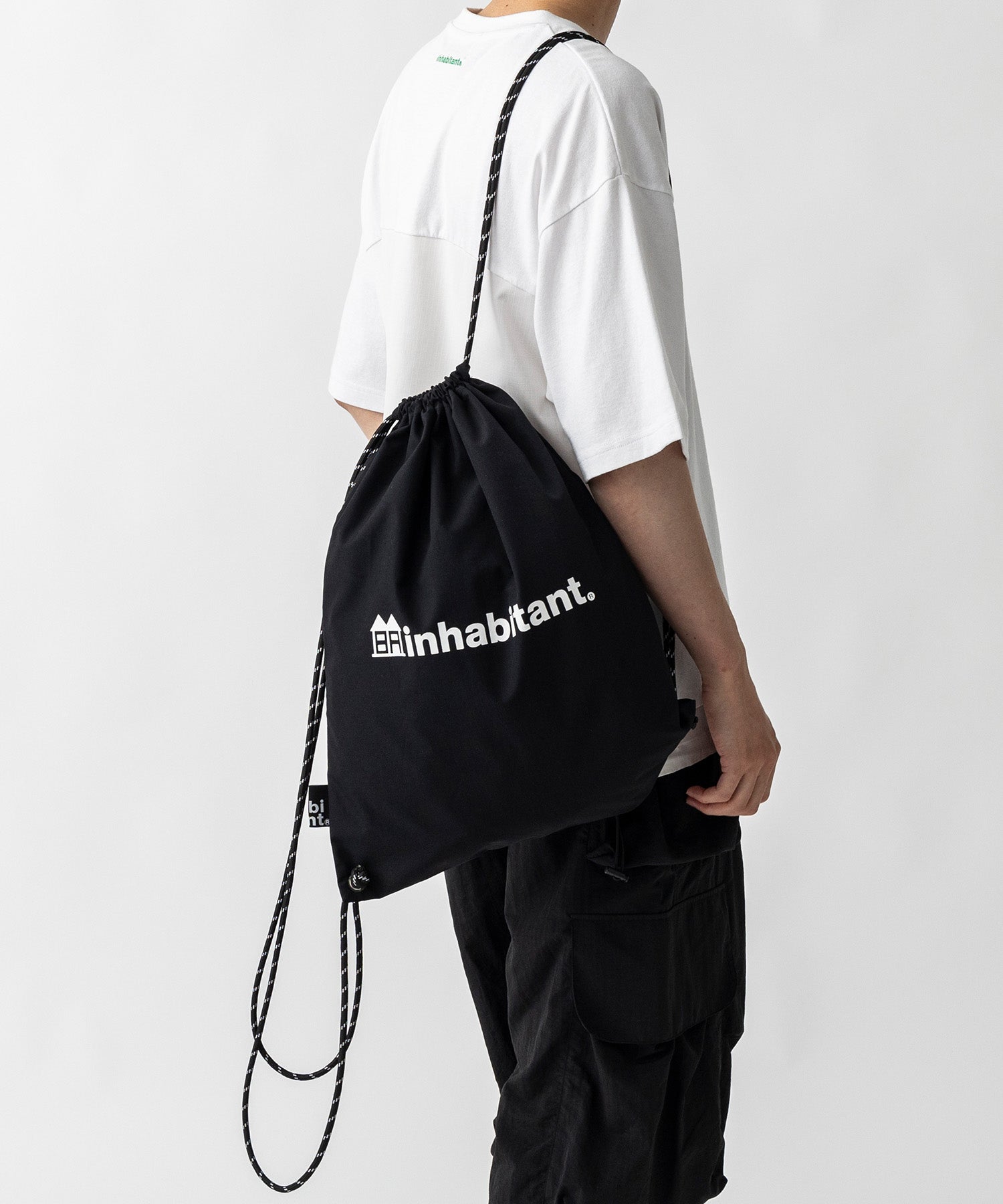 【MENS】ワンポイント ブランドロゴプリント ベーシック ナップザック /inhabitant(インハビタント)