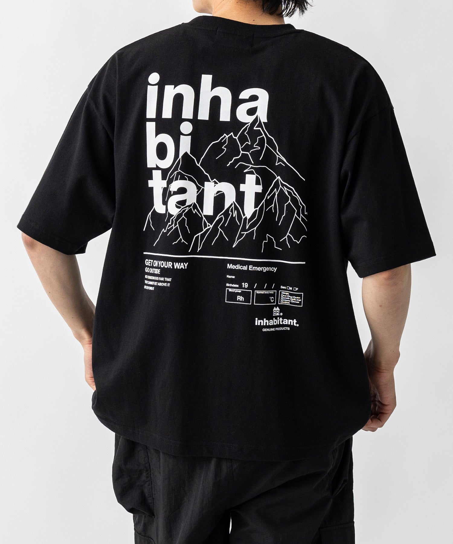 【MENS】ビッグシルエット バックプリント半袖Tシャツ /inhabitant(インハビタント)