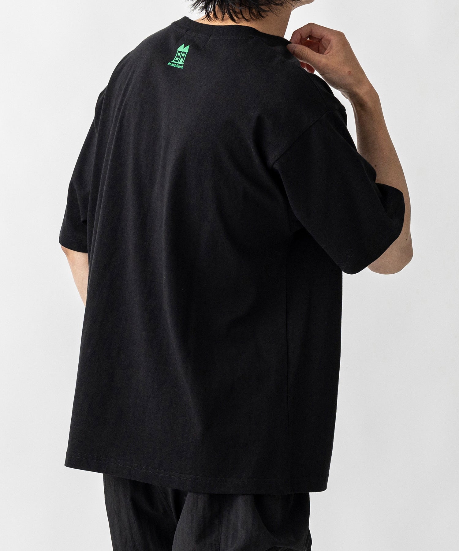 【MENS】ビッグシルエット ワンポイント刺繍 ポケット 半袖Tシャツ /inhabitant(インハビタント)