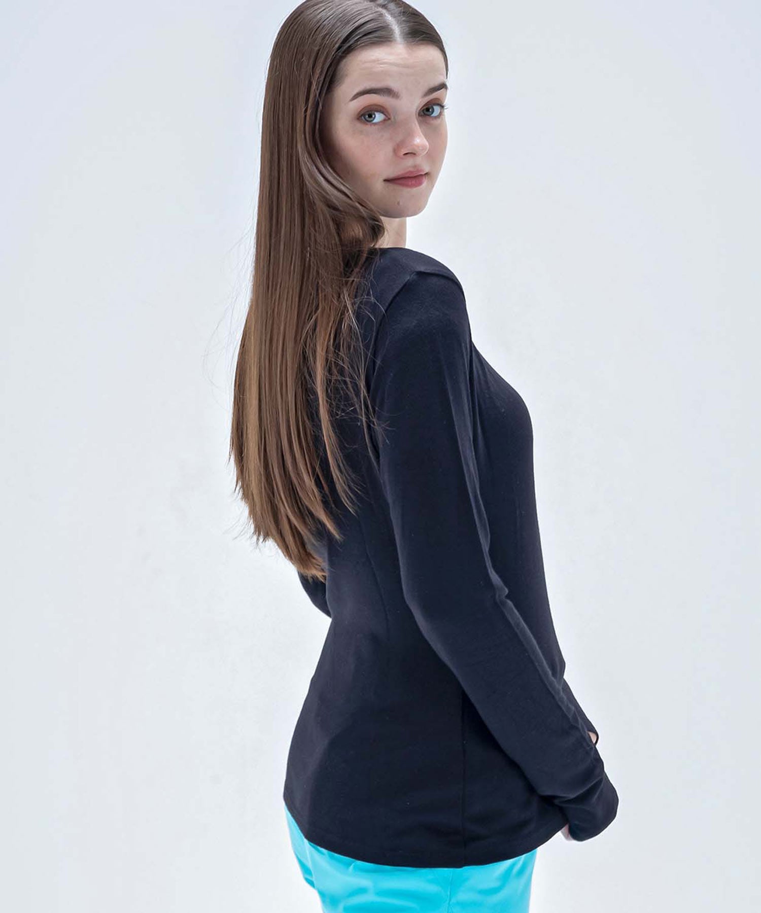 【WOMENS】スキーウェア アンダーウェア インナーウェア Super Space-Time Wool Mock Neck Tee / Middle /phenixスキーウェア 23AW
