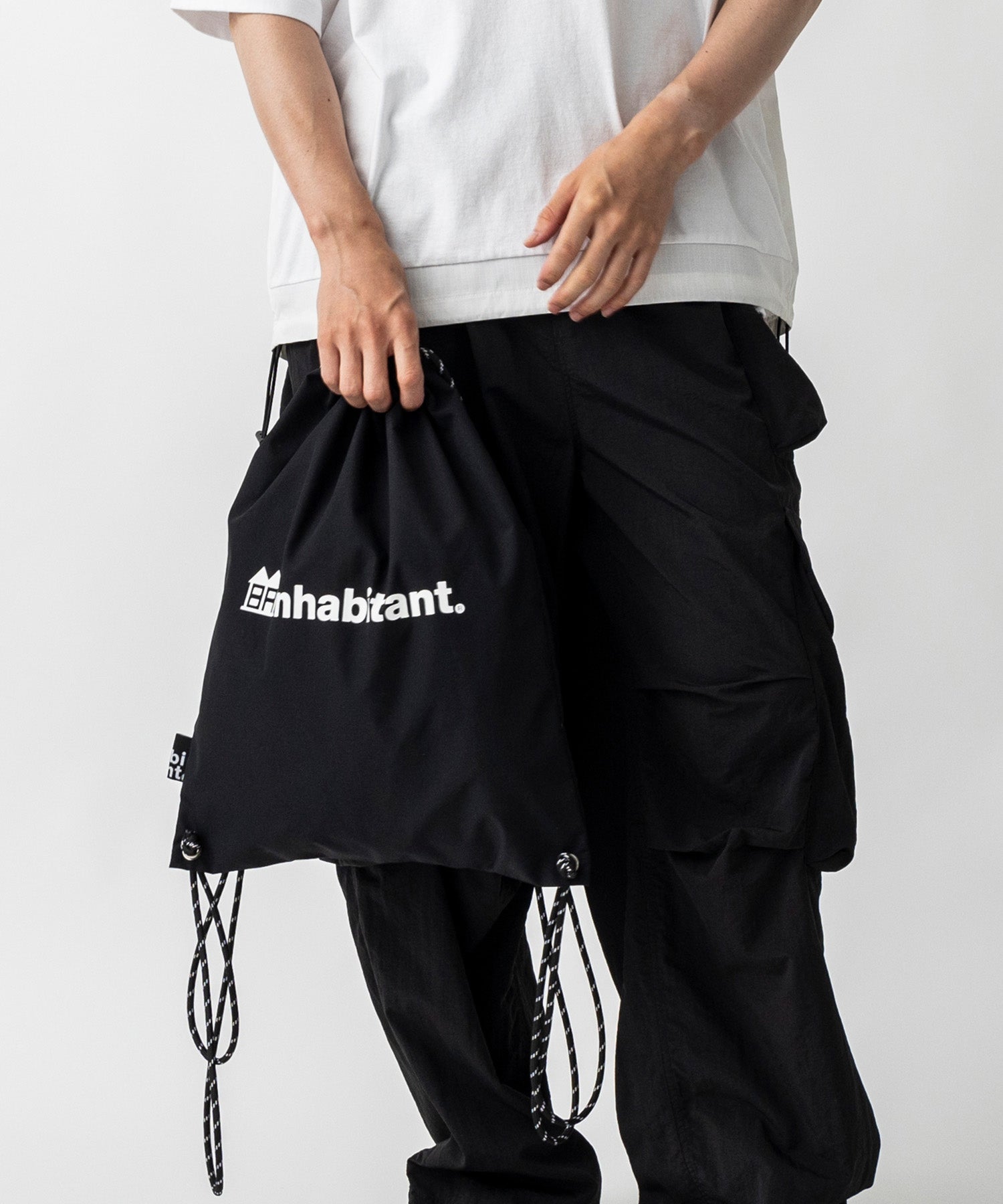 【MENS】ワンポイント ブランドロゴプリント ベーシック ナップザック /inhabitant(インハビタント)
