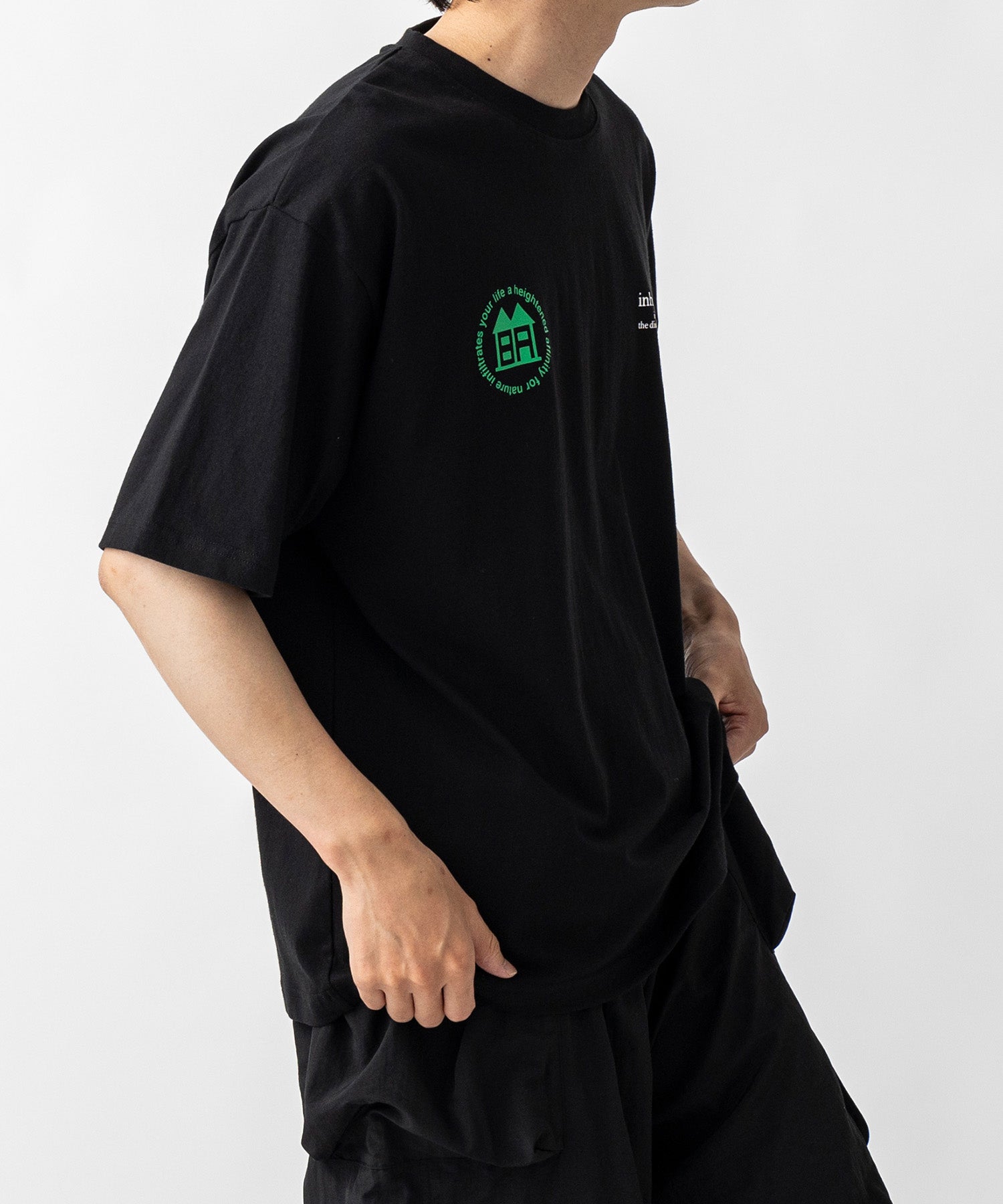【MENS】ビッグシルエット バックプリント半袖Tシャツ /inhabitant(インハビタント)