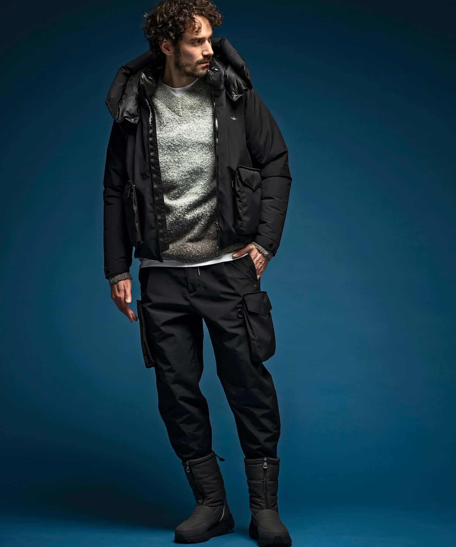 【MENS】フラップポケットダウンジャケット WINDSTOPPER(R) プロダクト by GORE-TEX LABS /ウィンドストッパー/ゴアテックス/1PIU1UGUALE3 RELAX × +phenix(ウノピゥウノウグァーレトレ リラックス)