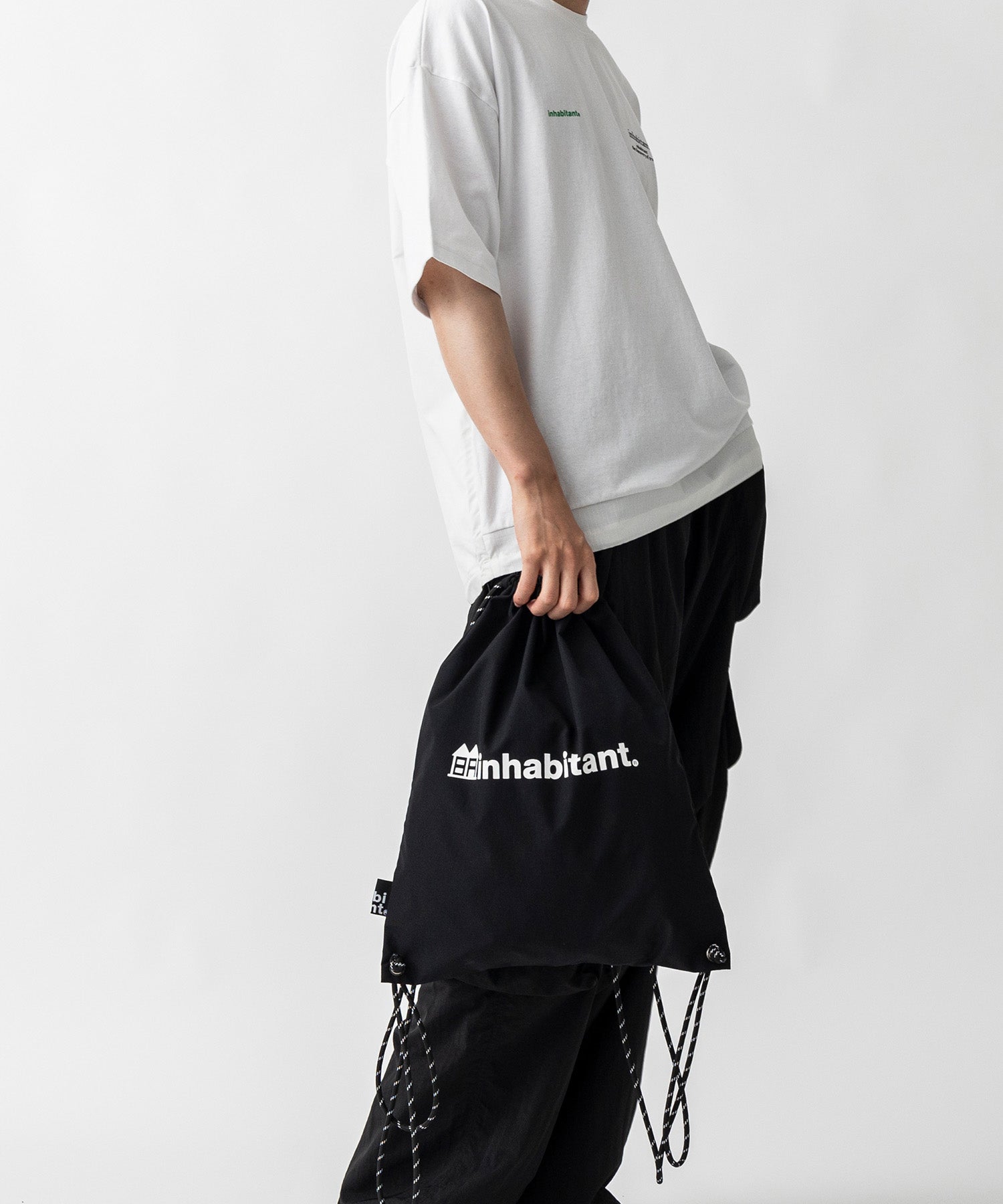 【MENS】ワンポイント ブランドロゴプリント ベーシック ナップザック /inhabitant(インハビタント)