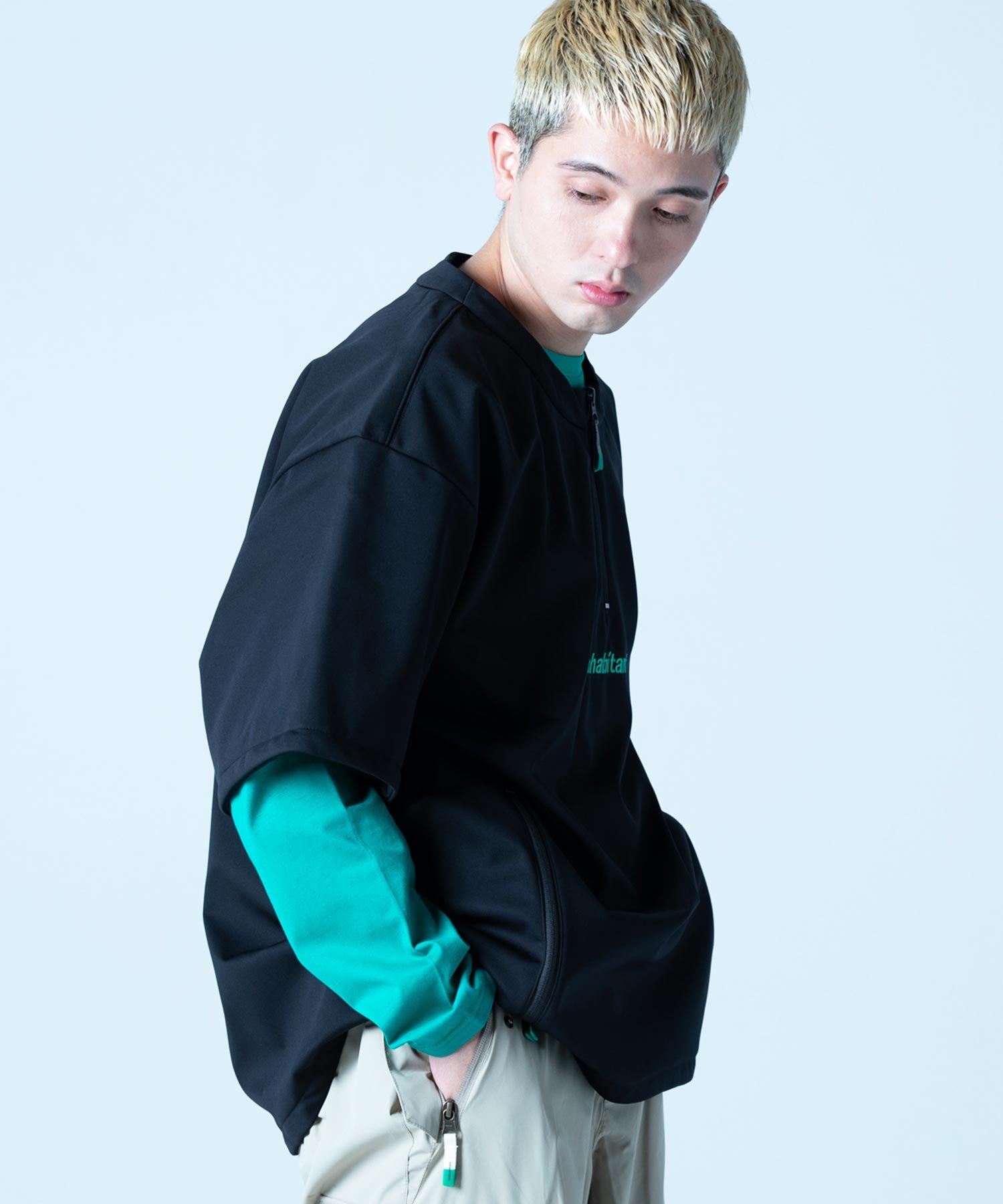 【MENS】撥水・耐水・高耐久加工スキー・スノーボードウェア ソフトシェルTシャツ SOFT SHELL T-SHIRTS /inhabitant(インハビタント)