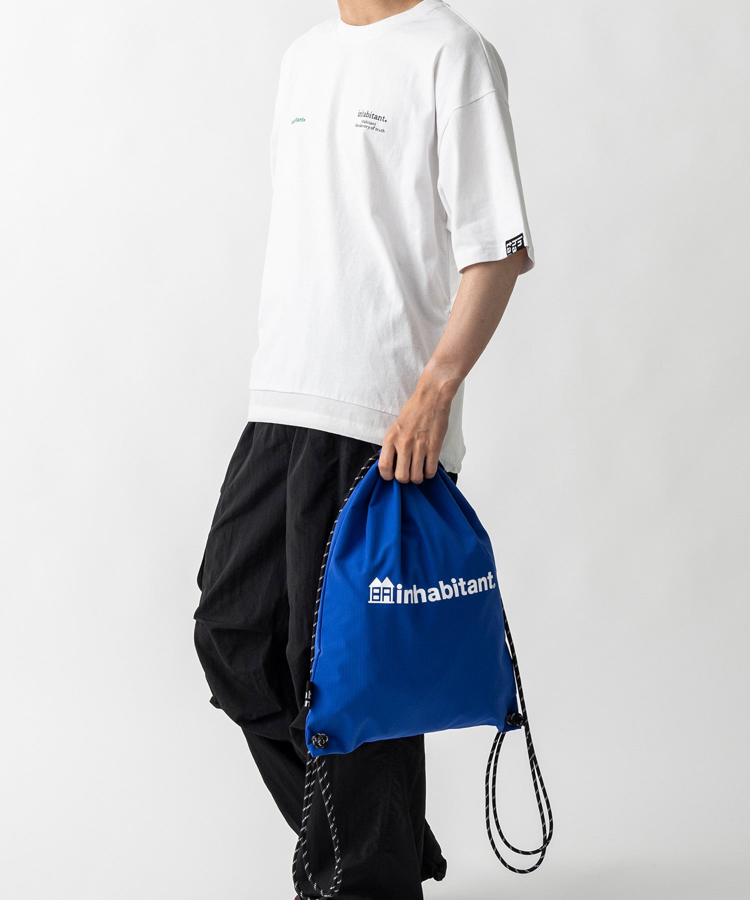 【MENS】ワンポイント ブランドロゴプリント ベーシック ナップザック /inhabitant(インハビタント)
