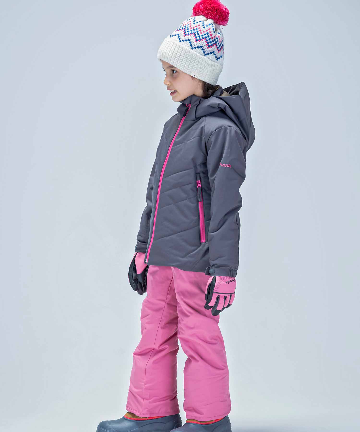 【KIDS/JUNIOR】子供用スキーウェア アウター上下セット ツーピース Snow White Junior Two-piece / Jr / 最大20cmサイズ調整可能 /phenixスキーウェア23AW