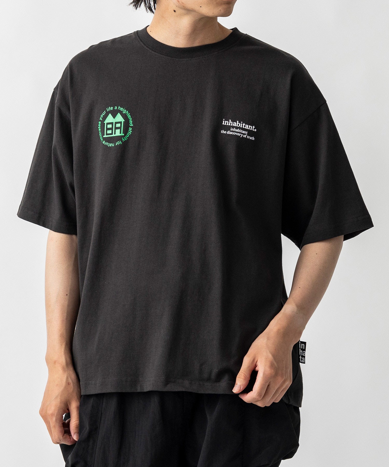 【MENS】ビッグシルエット バックプリント半袖Tシャツ /inhabitant(インハビタント)