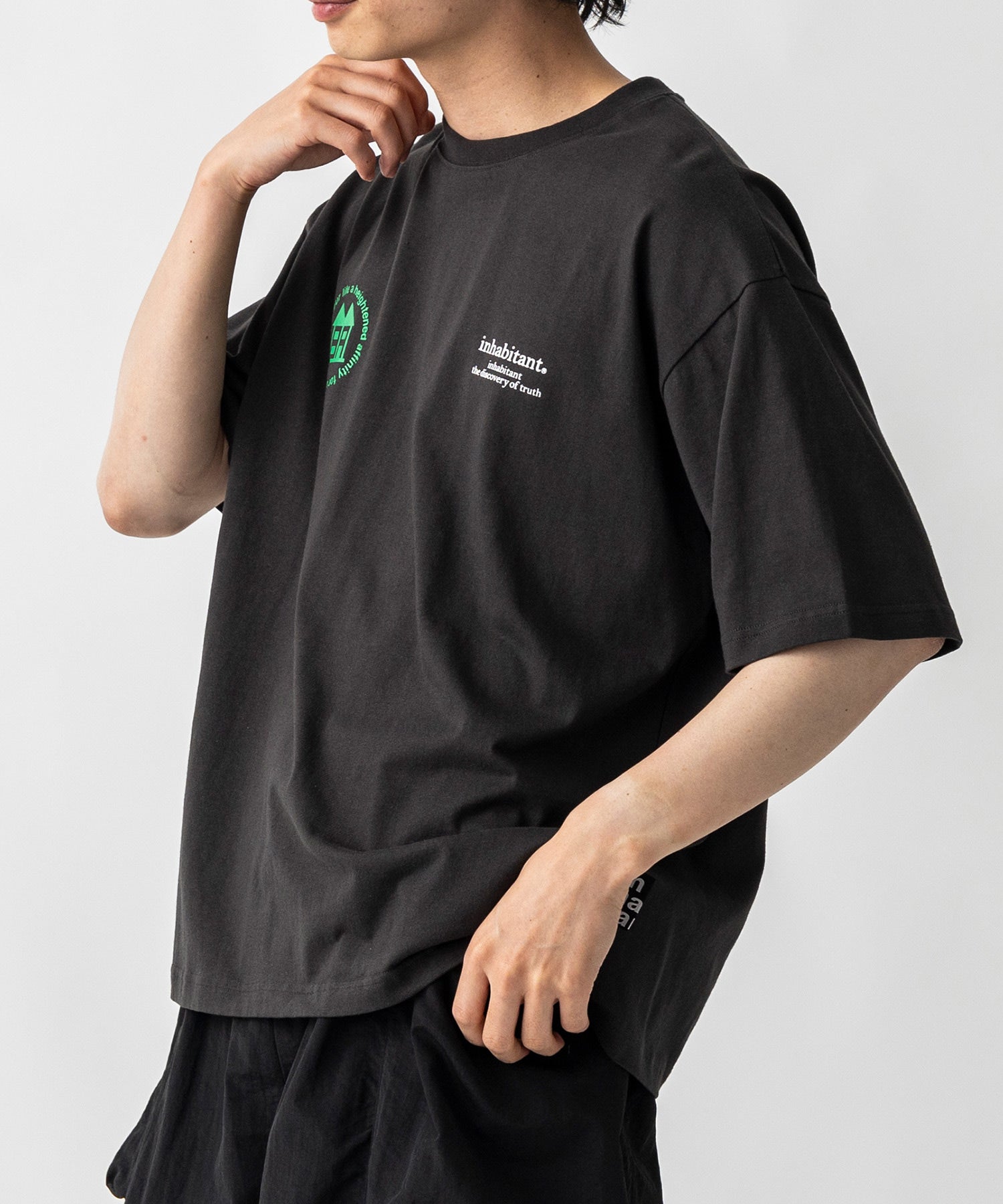 【MENS】ビッグシルエット バックプリント半袖Tシャツ /inhabitant(インハビタント)