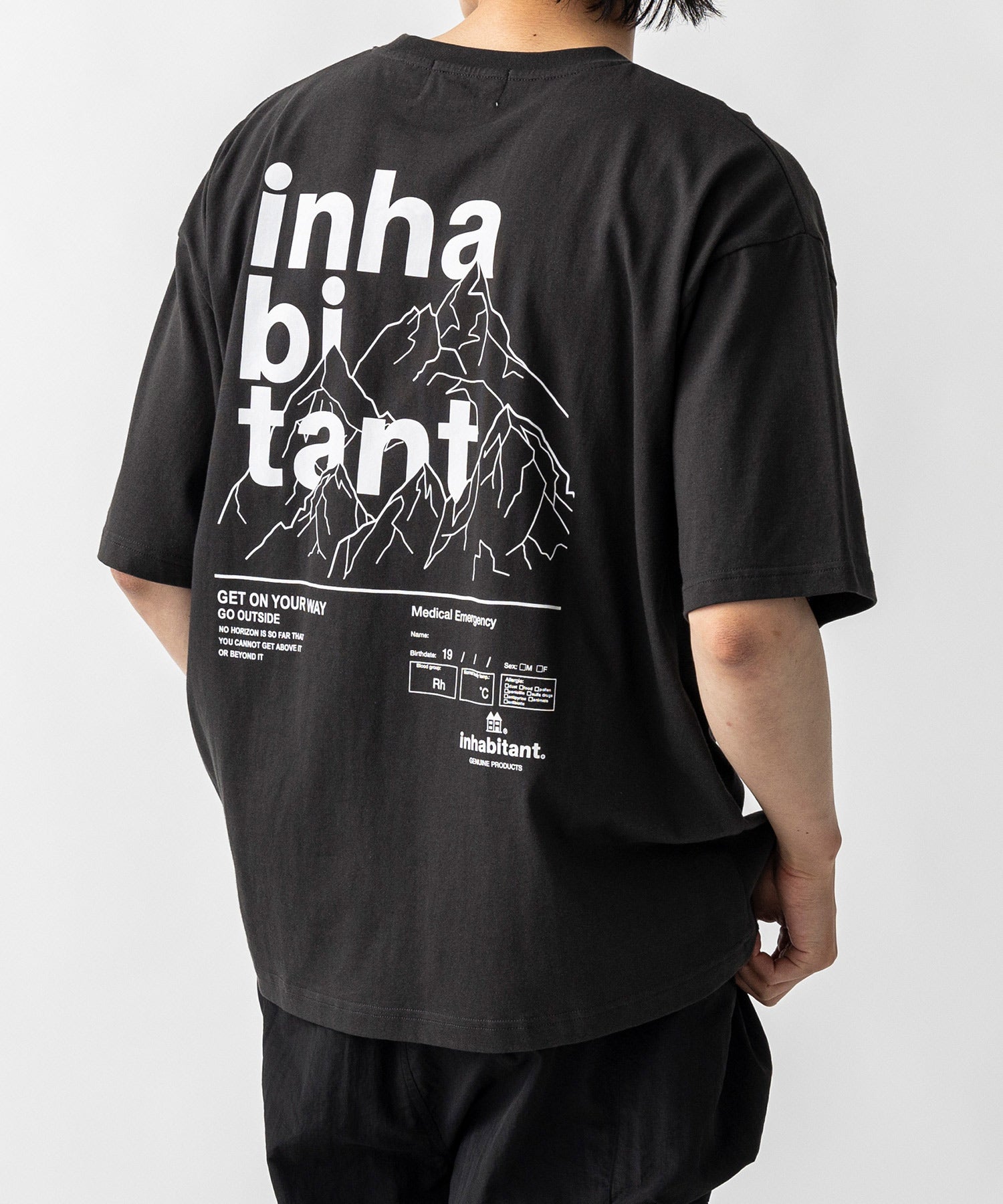【MENS】ビッグシルエット バックプリント半袖Tシャツ /inhabitant(インハビタント)