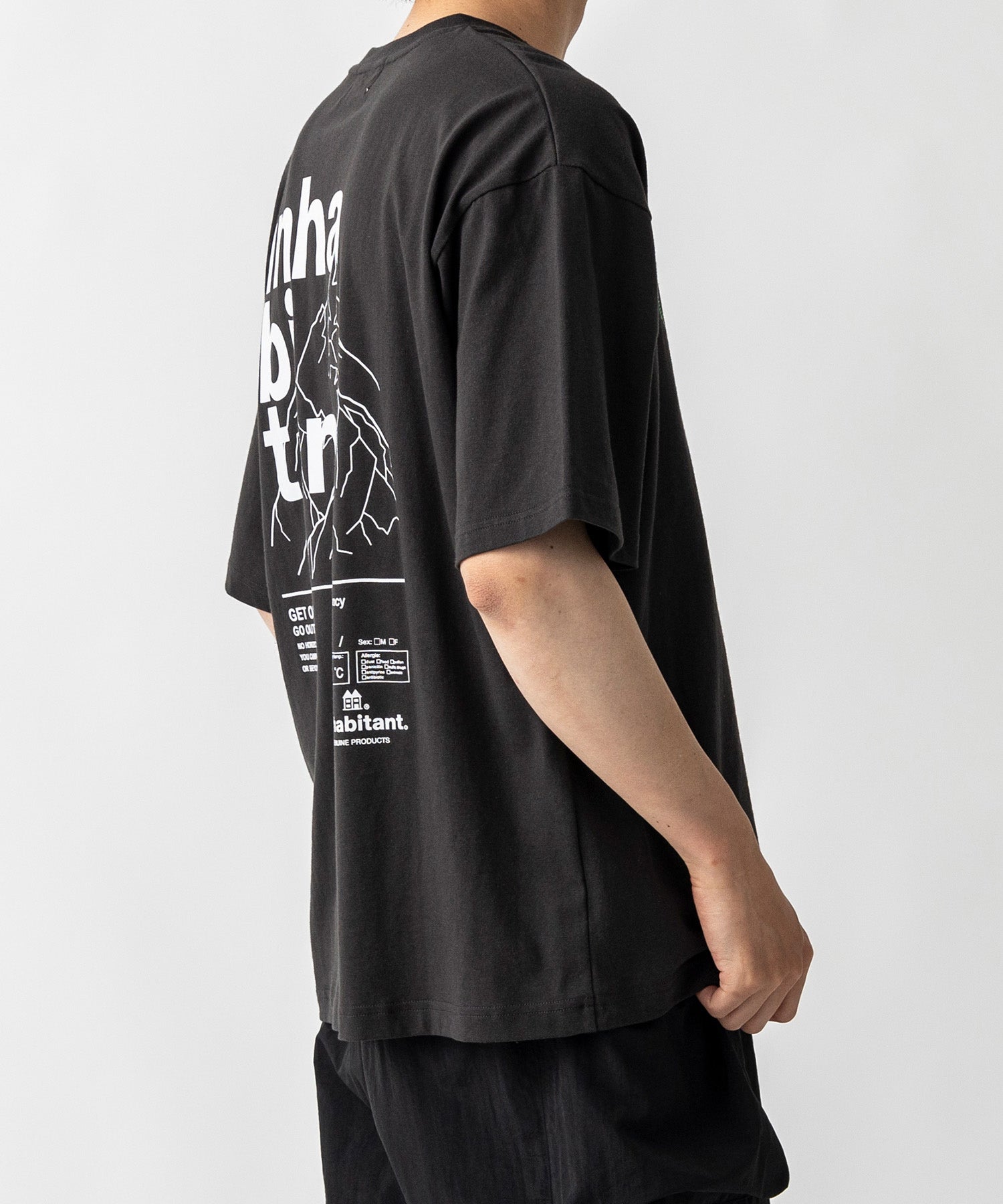 【MENS】ビッグシルエット バックプリント半袖Tシャツ /inhabitant(インハビタント)