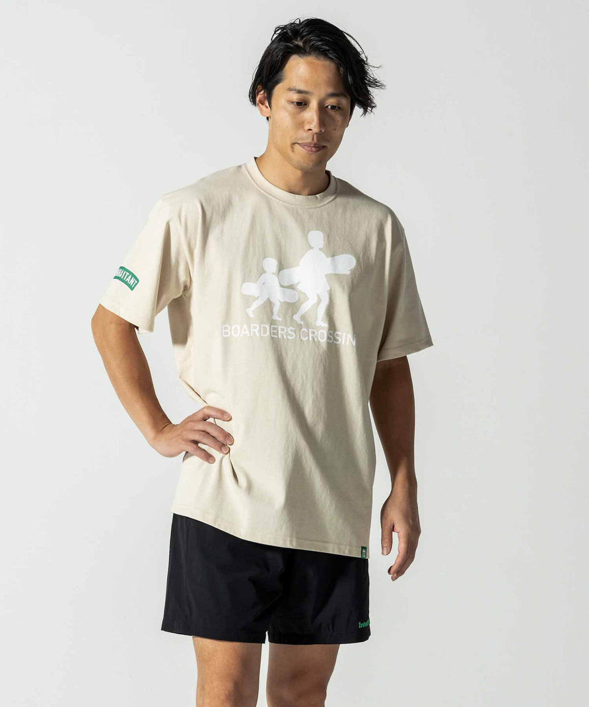【MENS】Boarders Crossing T-shirts サーファープリントTシャツ カジュアルファッション サーフィン レジャー スケートボード inhabitant(インハビタント)