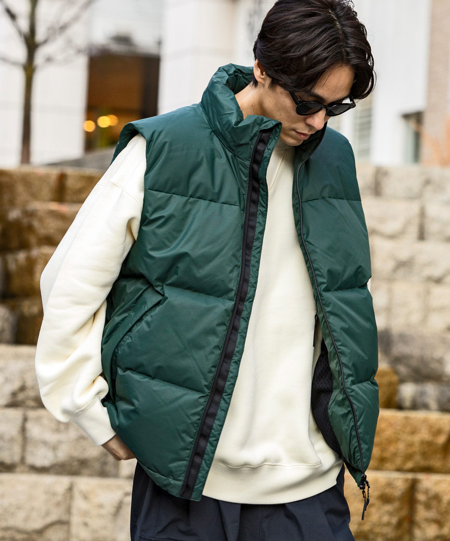 【MENS】QUILTING DOWN VEST キルティング ダウンベスト / WINDSTOPPER(R) プロダクト by GORE TEX LABS +phenix(プラスフェニックス)