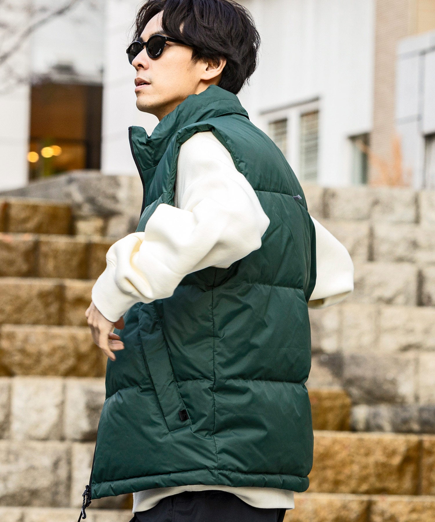 【MENS】QUILTING DOWN VEST キルティング ダウンベスト / WINDSTOPPER(R) プロダクト by GORE TEX LABS +phenix(プラスフェニックス)
