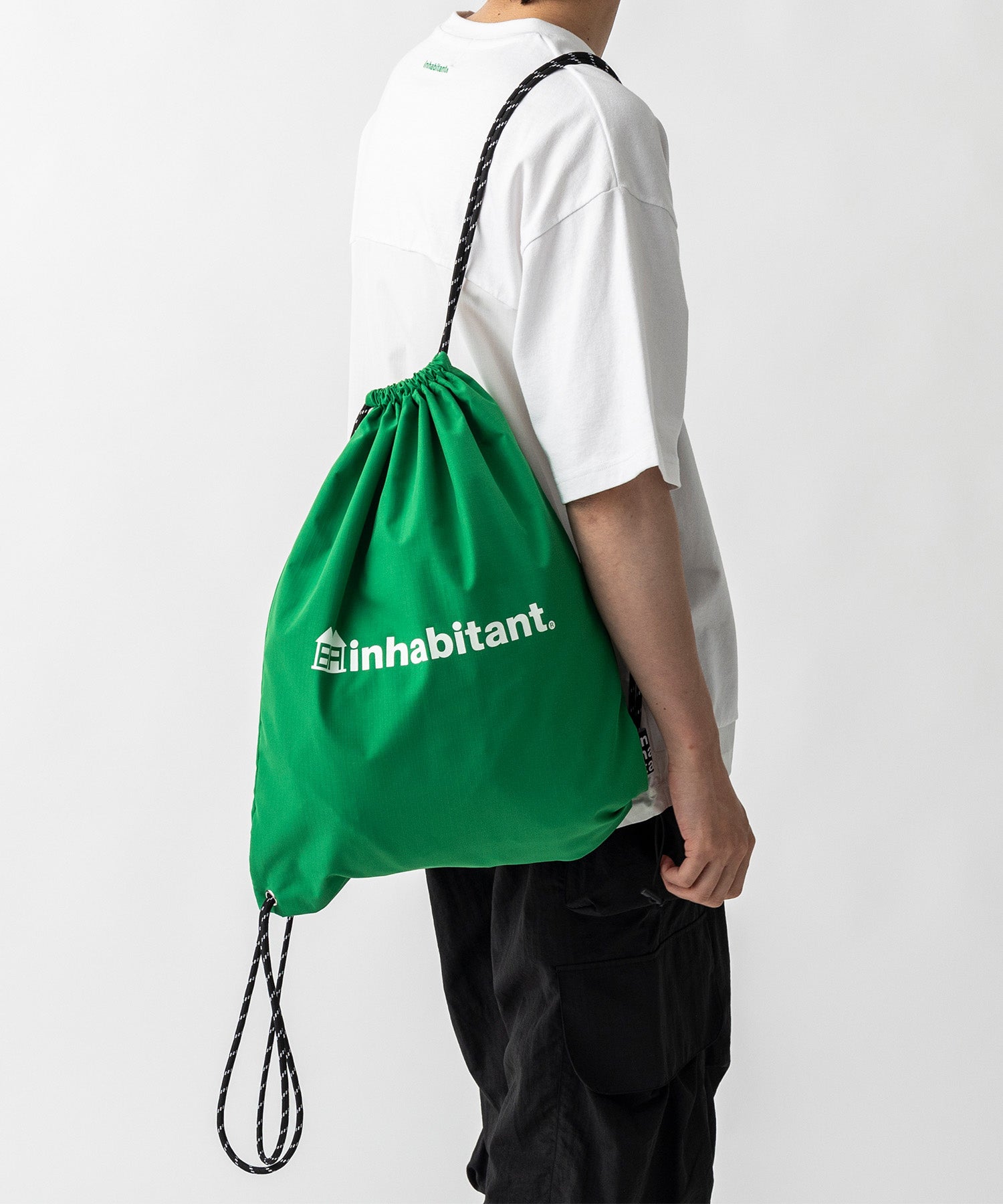 【MENS】ワンポイント ブランドロゴプリント ベーシック ナップザック /inhabitant(インハビタント)